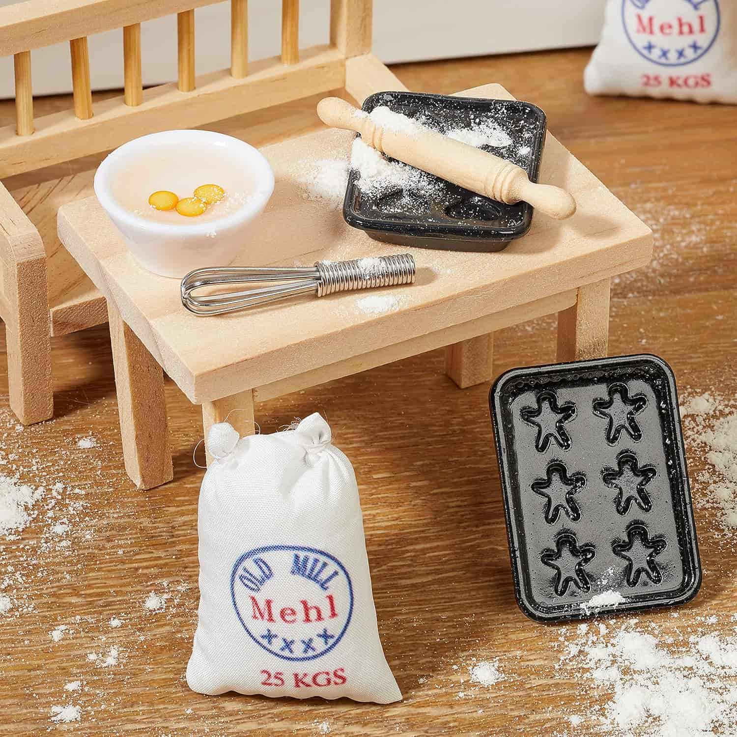 Miniatur Backblech – Wichtel Zubehör für die Weihnachtsbäckerei, 2-teilig