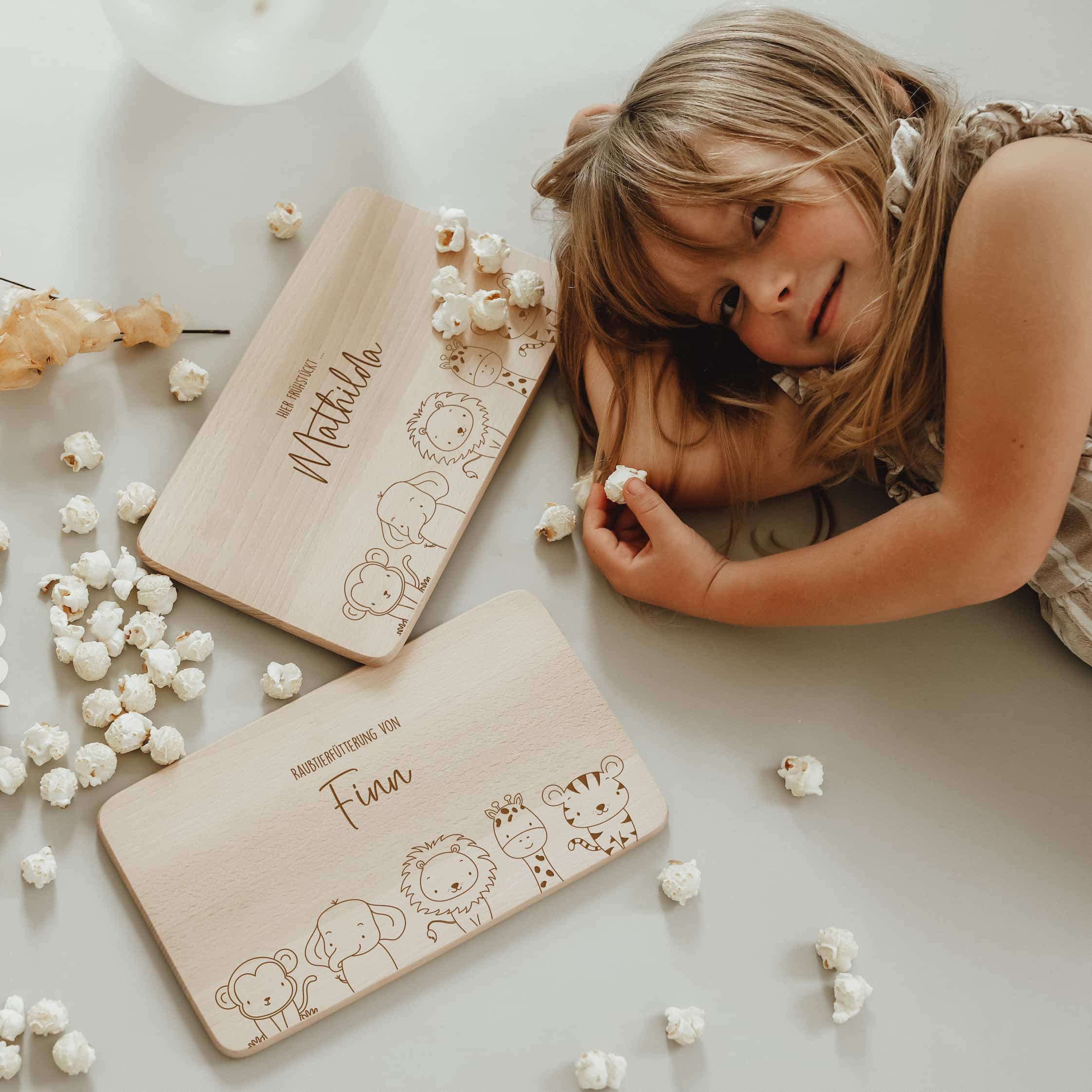 Personalisiertes Frühstücksbrettchen - Safari