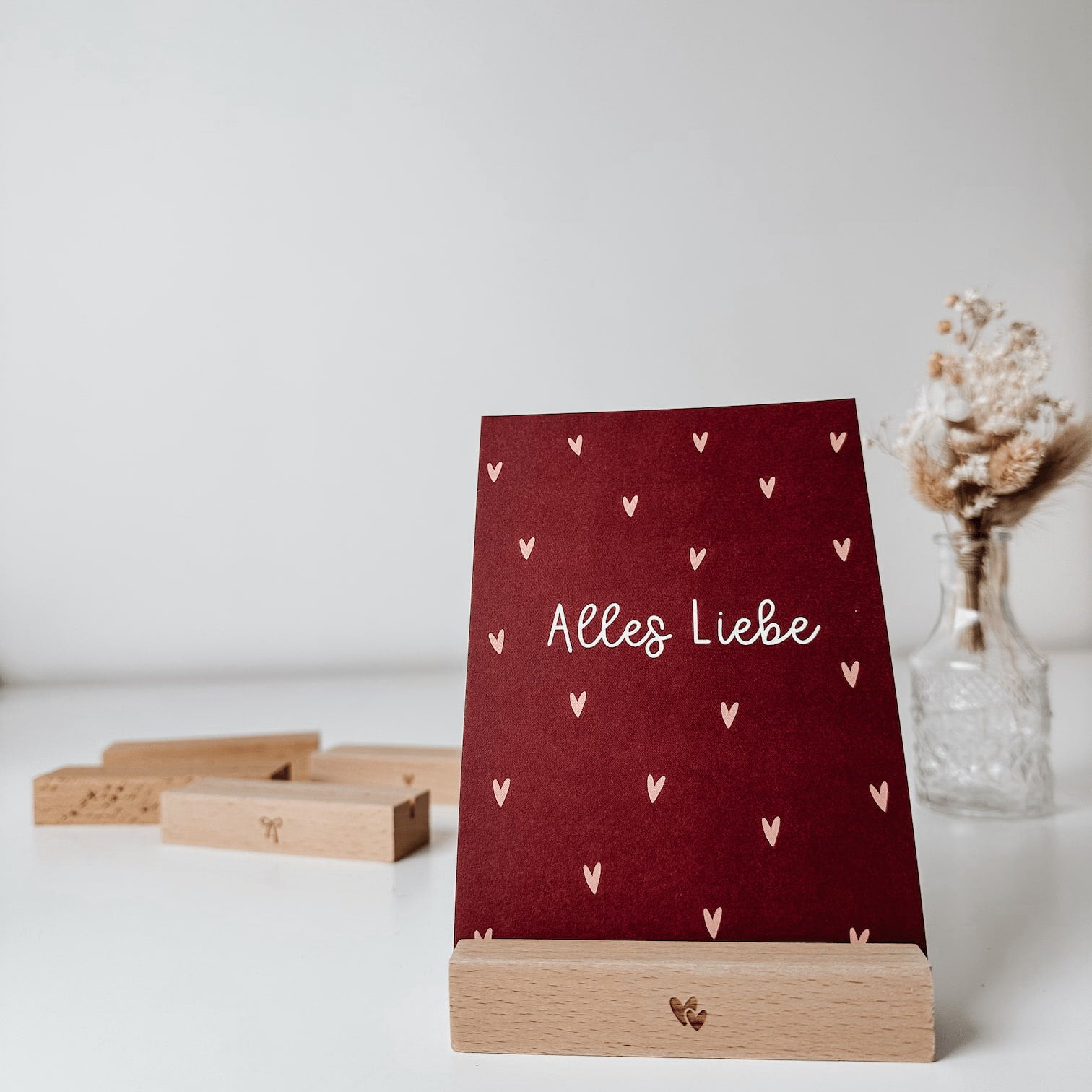 Postkartenständer aus Buche – 5 verschiedene Motive