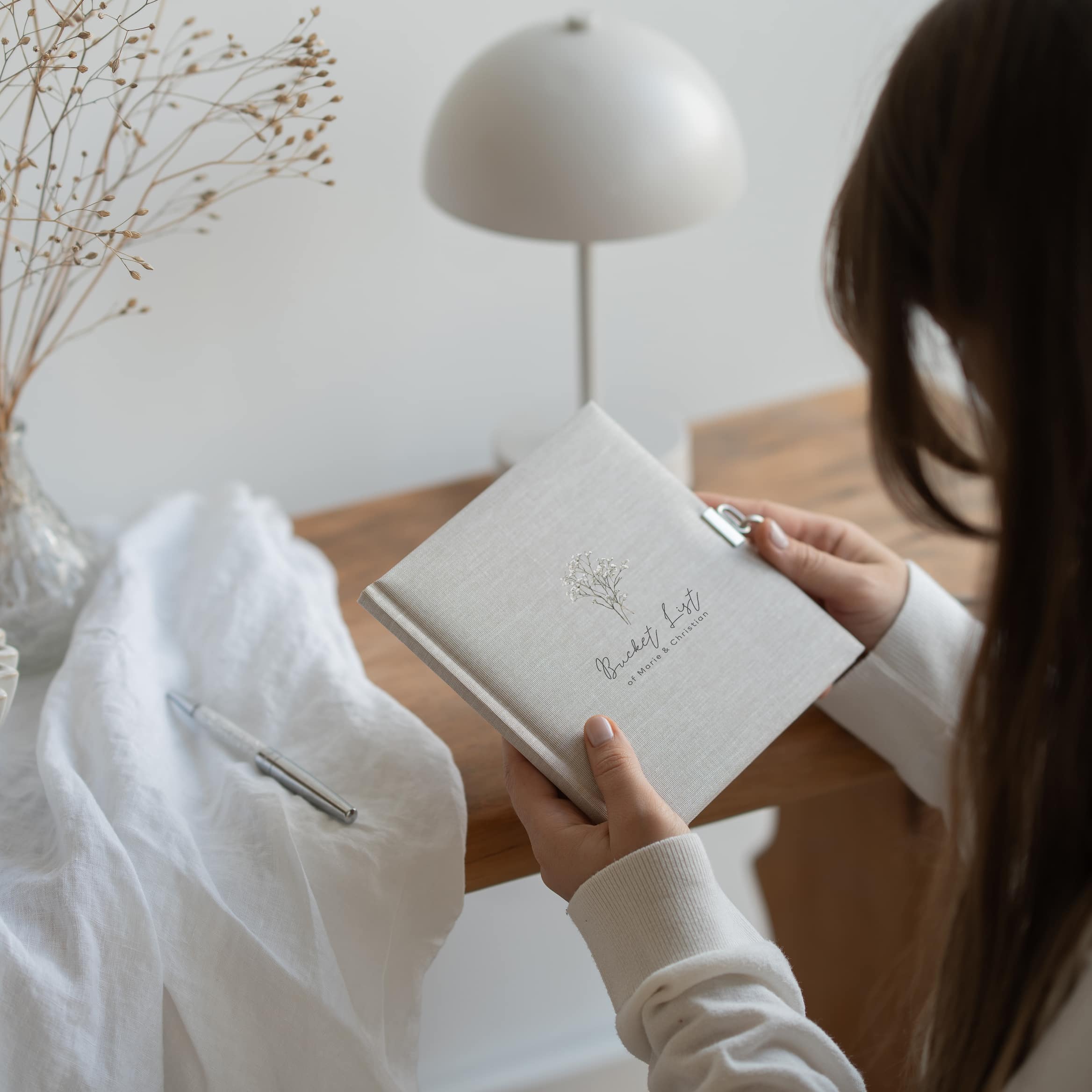 Journal aus Leinen personalisierbar