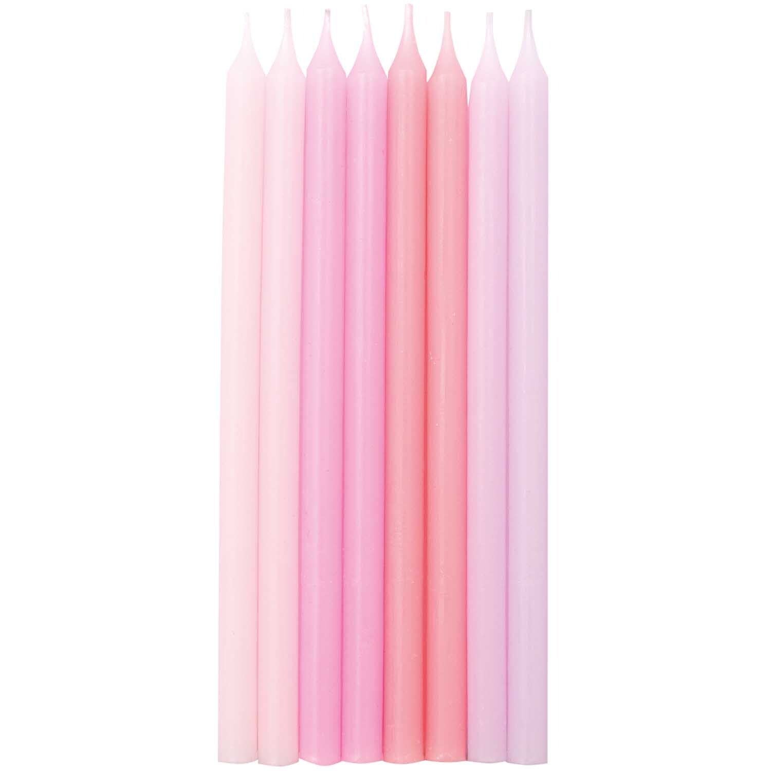 Kerzen lang – 16 Stück in Weiß Glitzer, Rosa-Pink & Mint | 3 Farben erhältlich