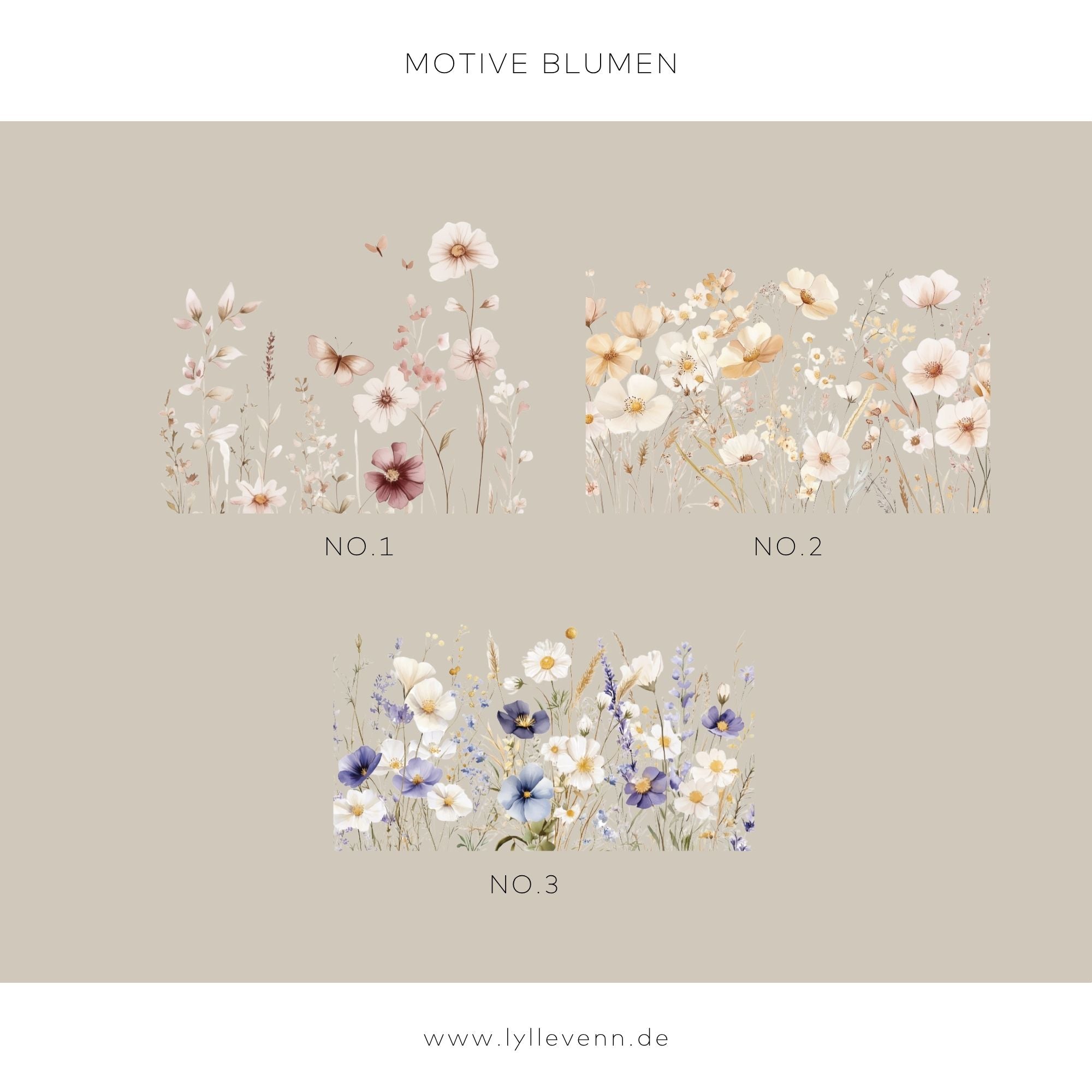 Ordner aus Leinen personalisierbar - mit Blumen