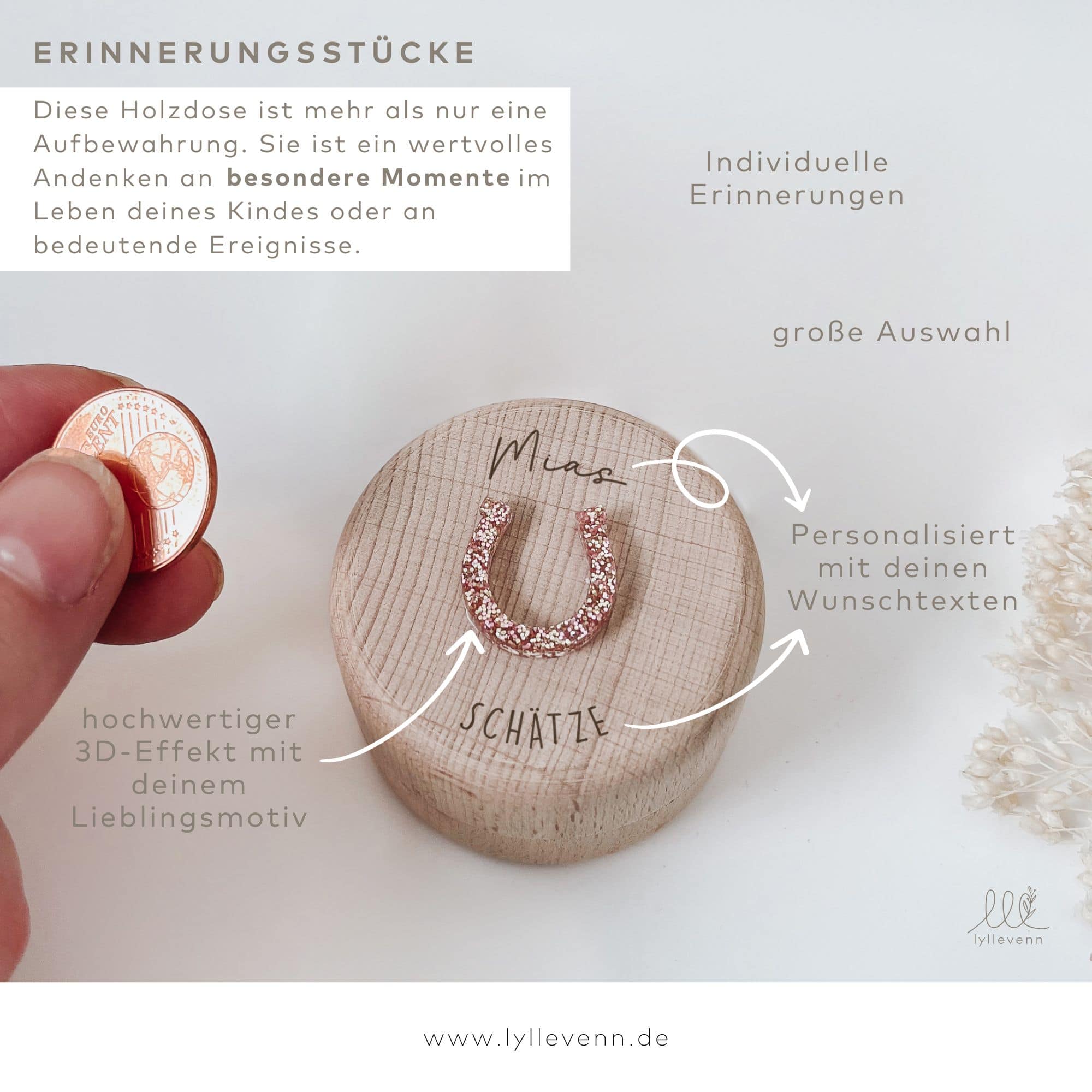 Milchzahndose Holz personalisiert – Glücksbringer Motive