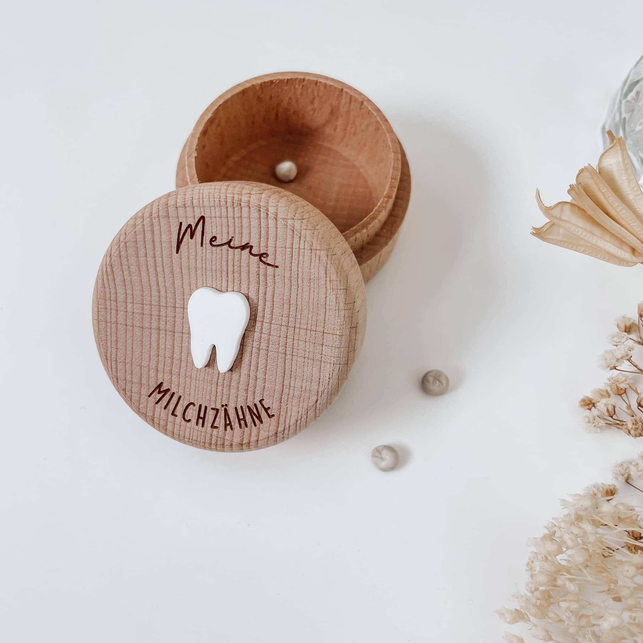 Milchzahndose Holz personalisiert – Magie