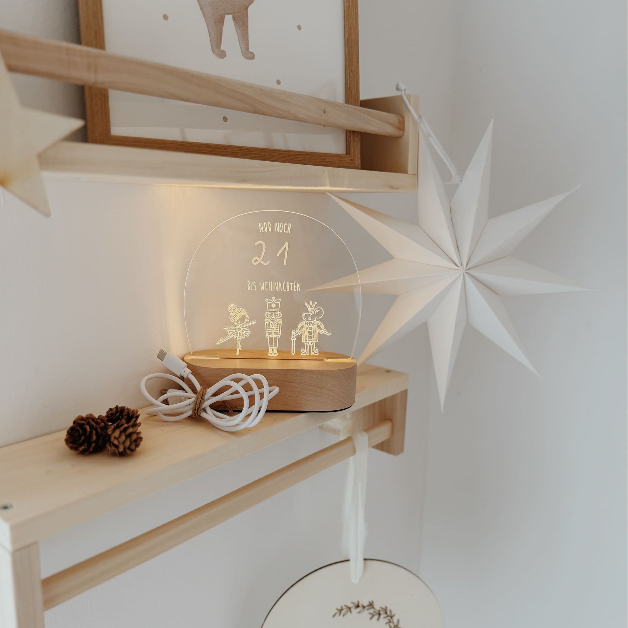 Nachtlicht Weihnachten – Countdown mit „Der Nussknacker“ Motiv