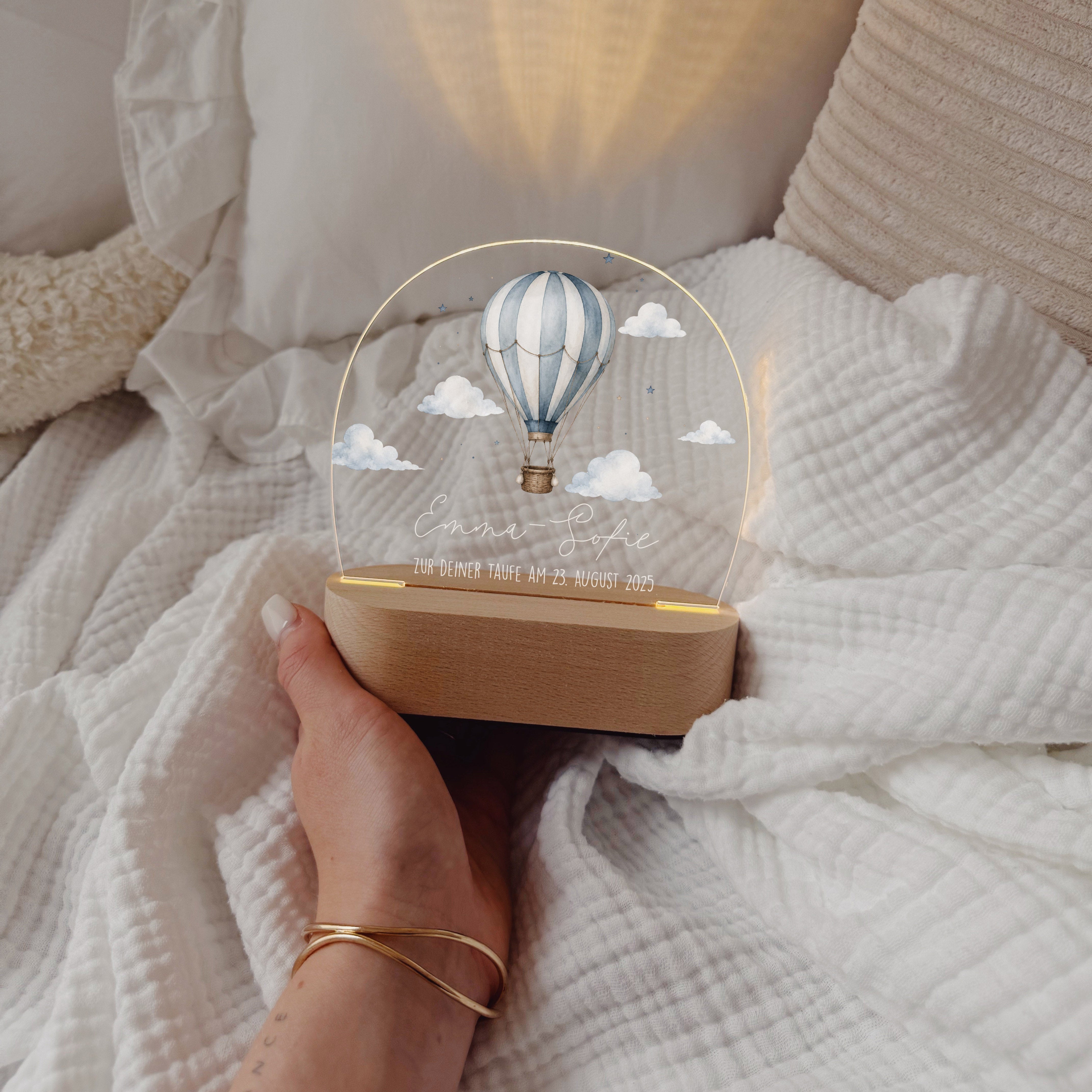 Nachtlicht Kinder personalisiert LED - Heißluftballon