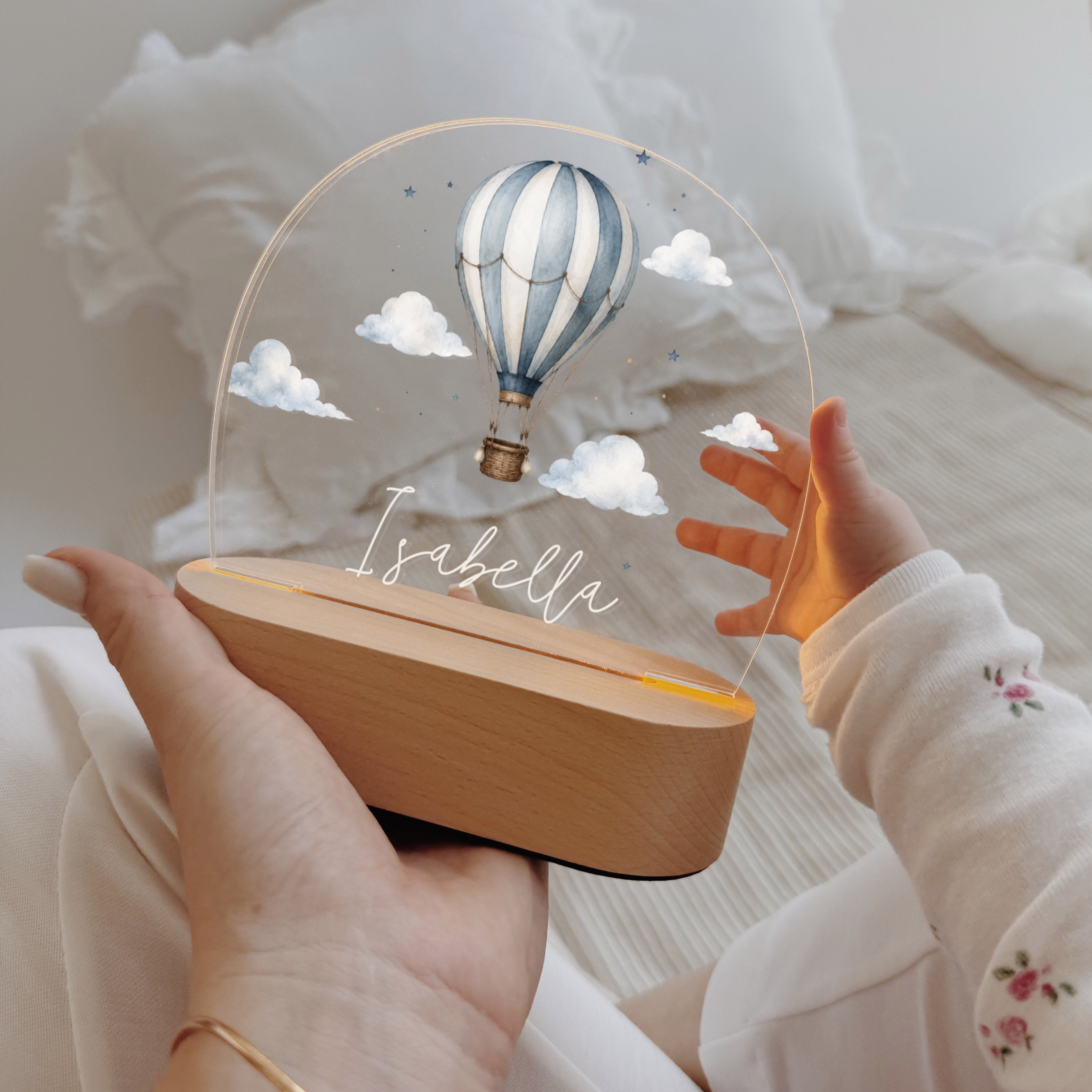 Nachtlicht Kinder personalisiert LED - Heißluftballon