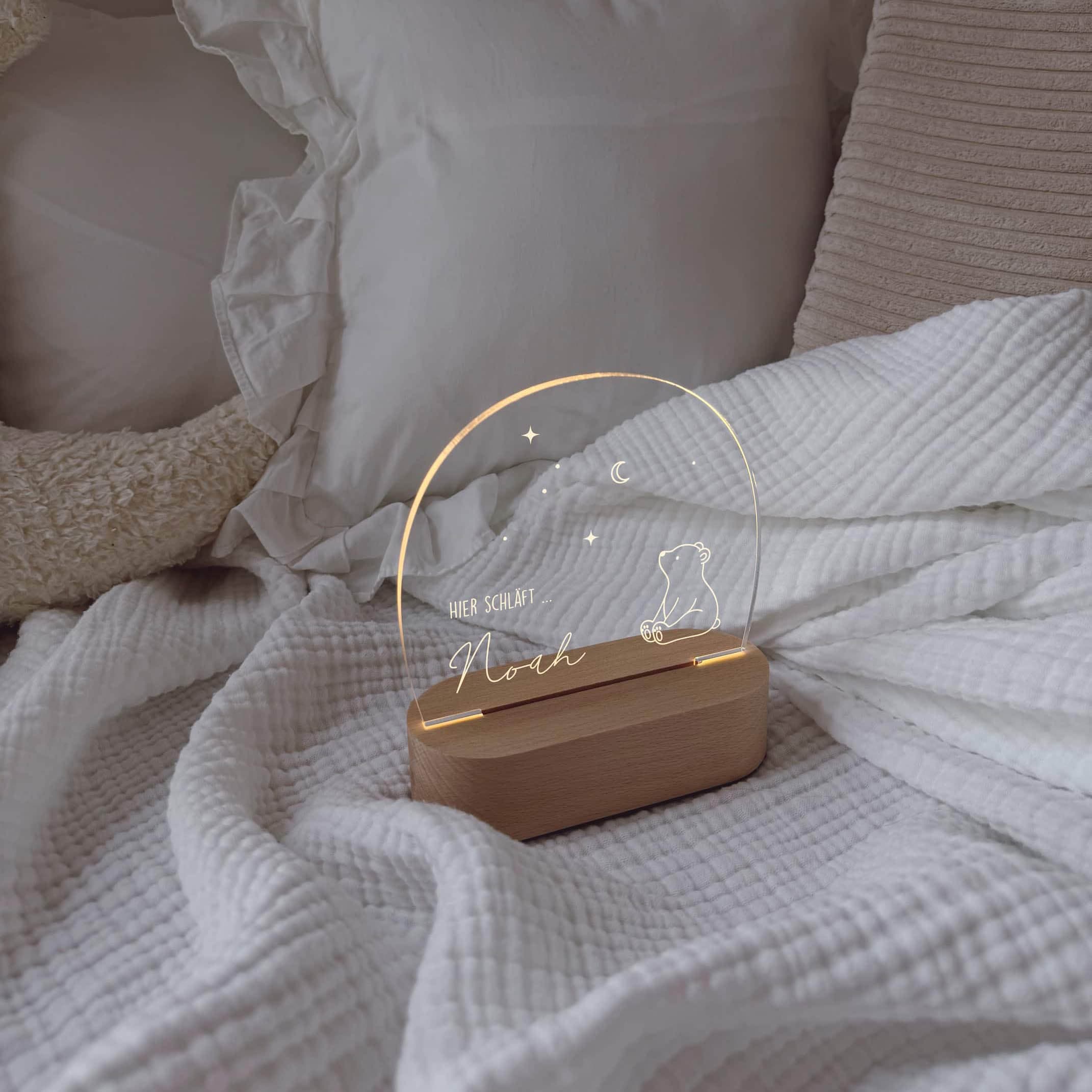 Nachtlicht Kinder personalisiert – LED Lampe Im Zauberwald