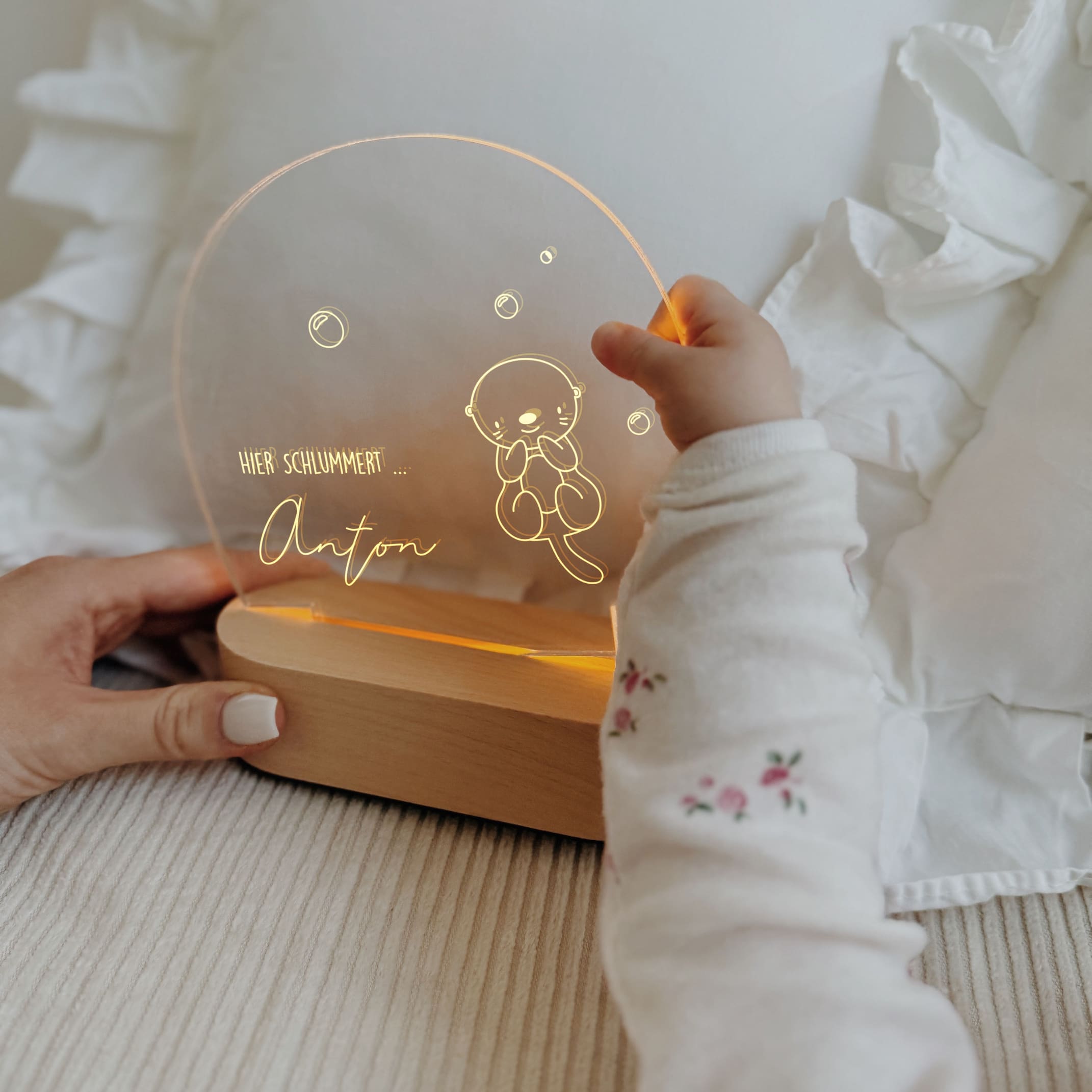 Nachtlicht Kinder personalisiert – LED Lampe Unter dem Meer