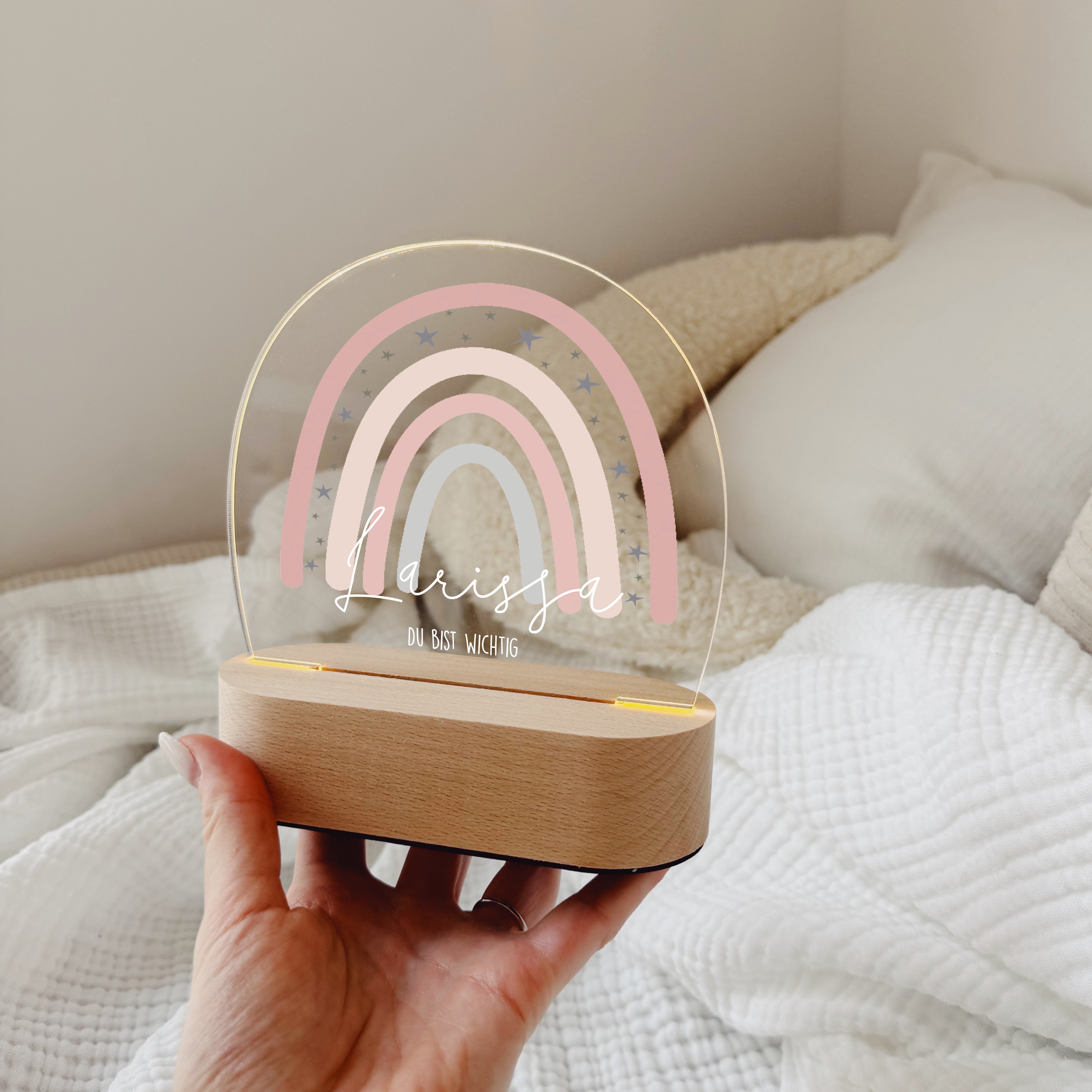 Nachtlicht Kinder personalisiert LED - Regenbögen