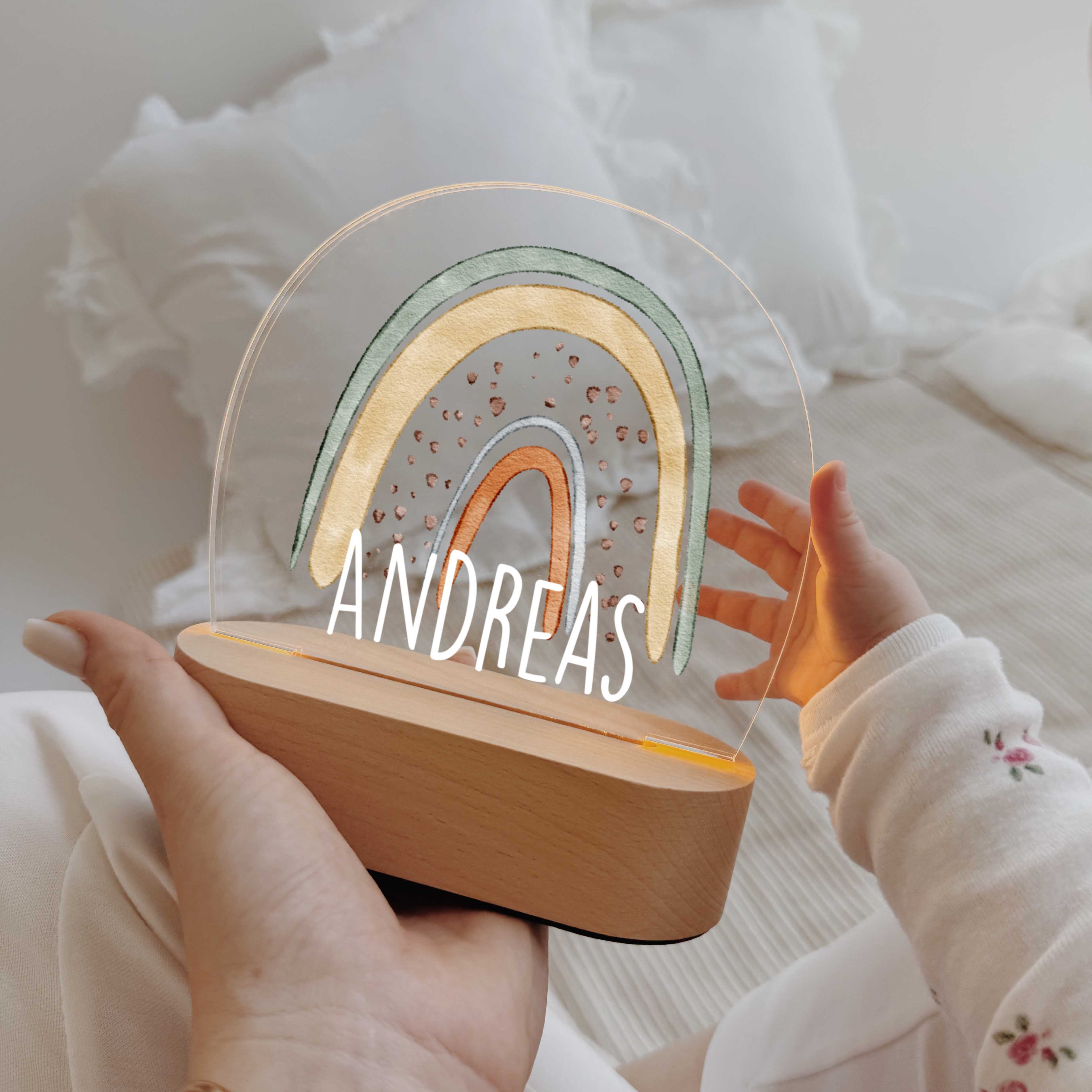 Nachtlicht Kinder personalisiert LED - Regenbögen