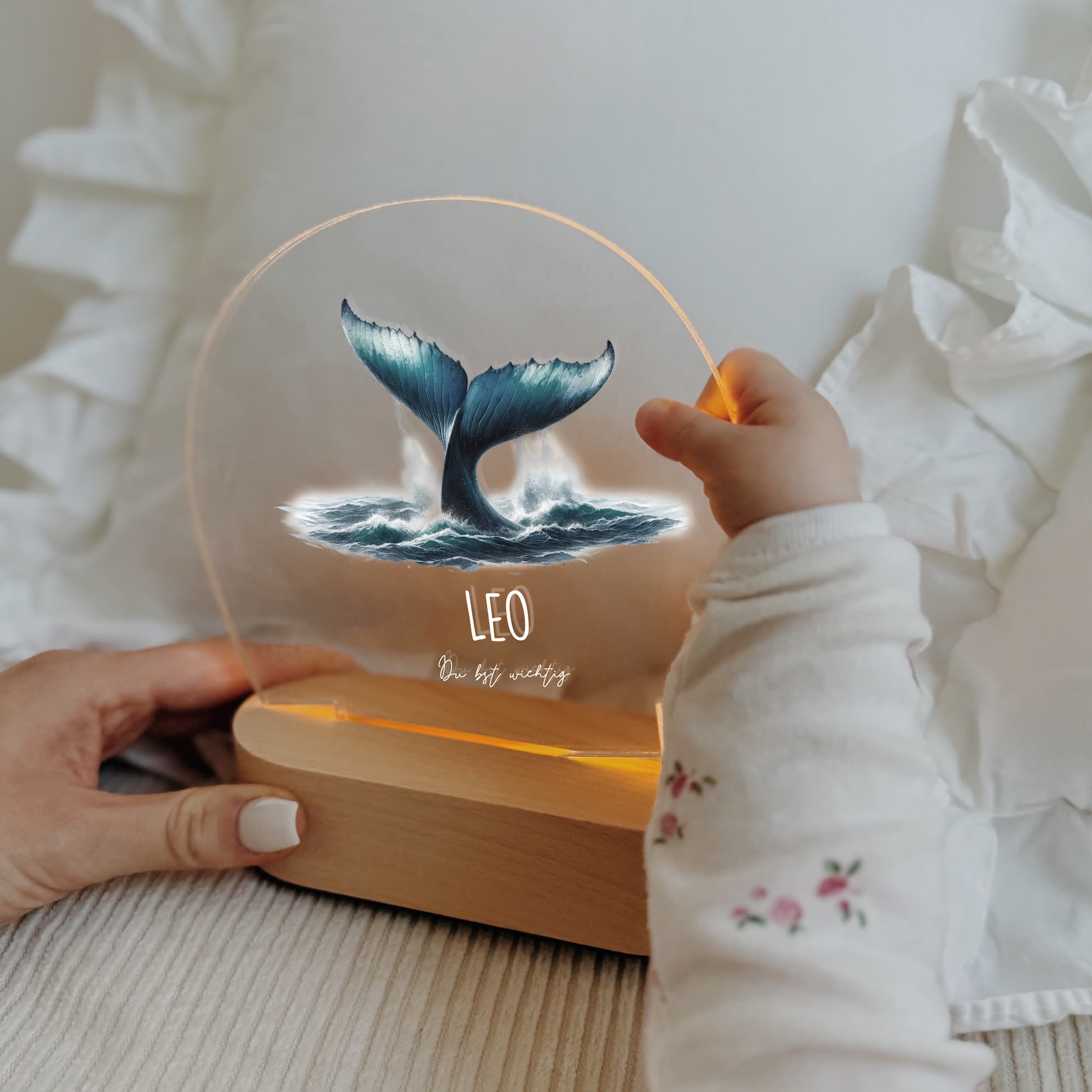 Nachtlicht Kinder personalisiert LED - Walflosse