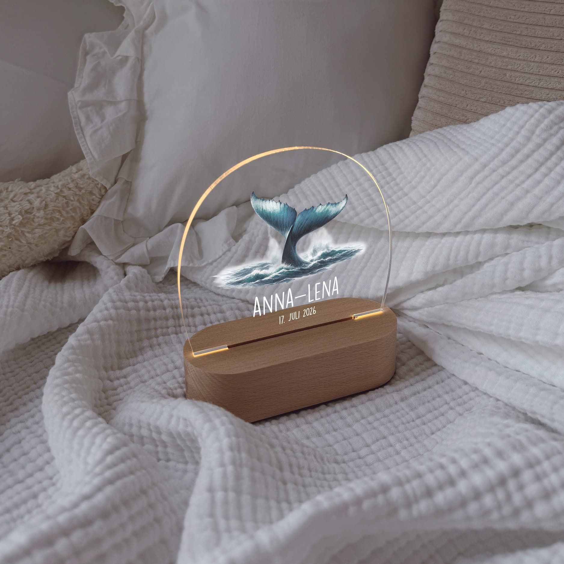 Nachtlicht Kinder personalisiert LED - Walflosse