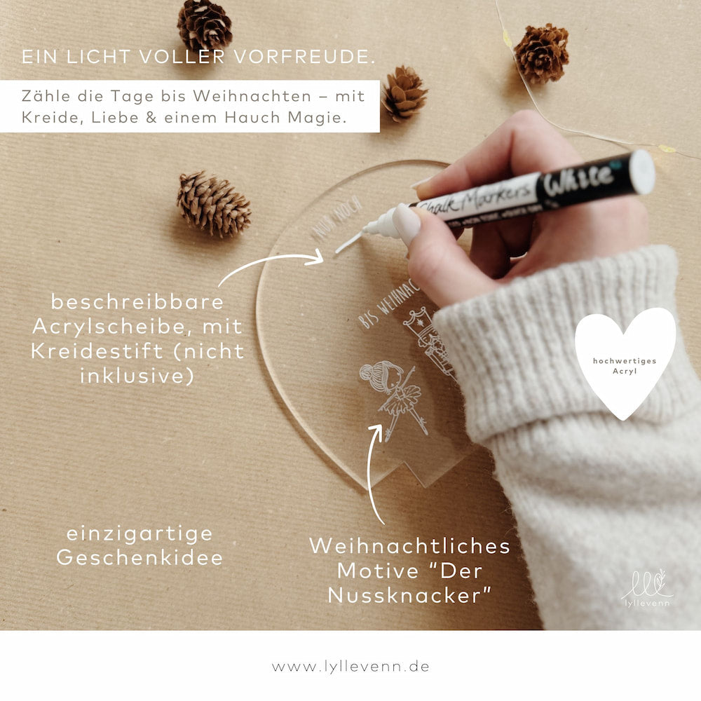 Nachtlicht Weihnachten – Countdown mit „Der Nussknacker“ Motiv