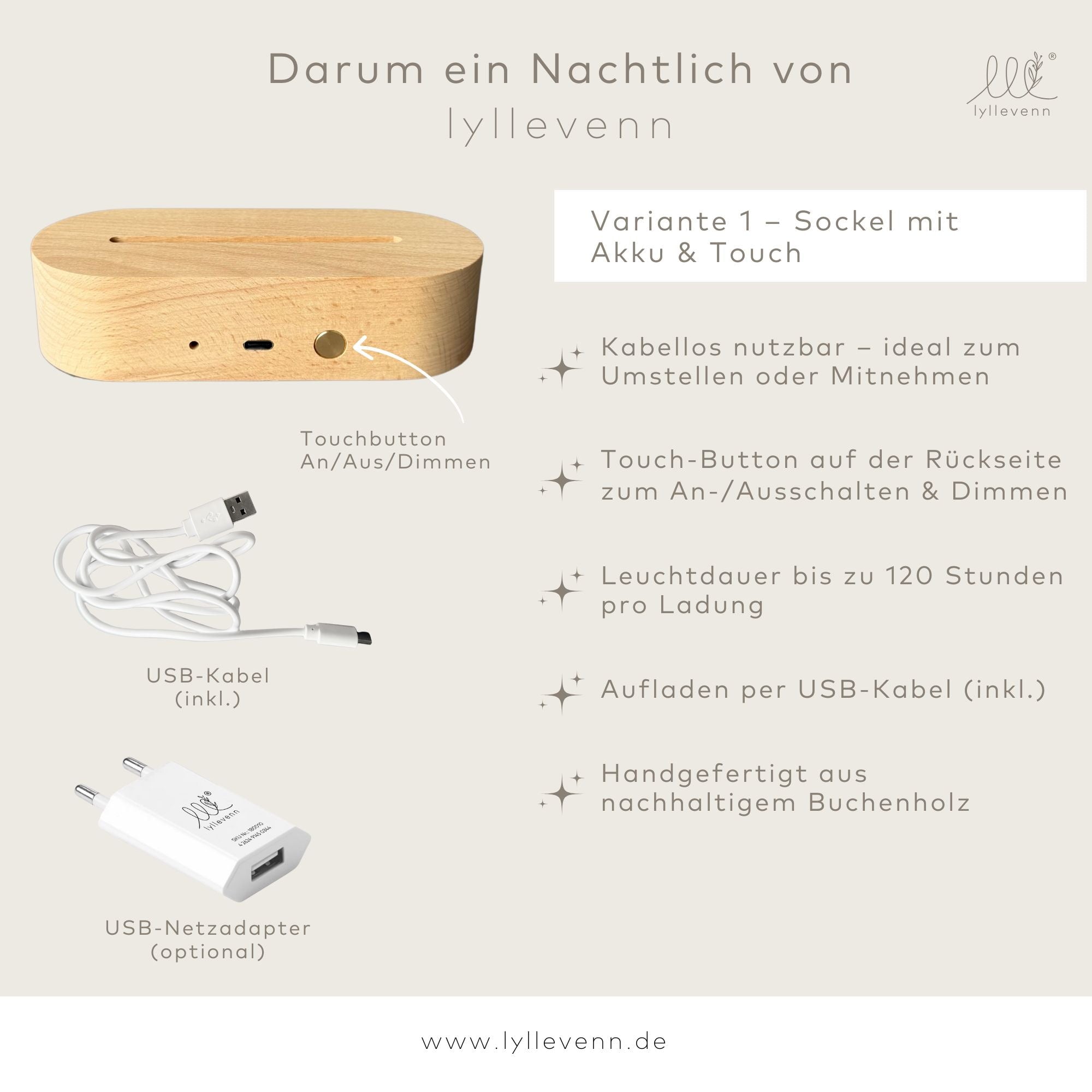 Nachtlicht Weihnachten – Countdown mit „Der Nussknacker“ Motiv