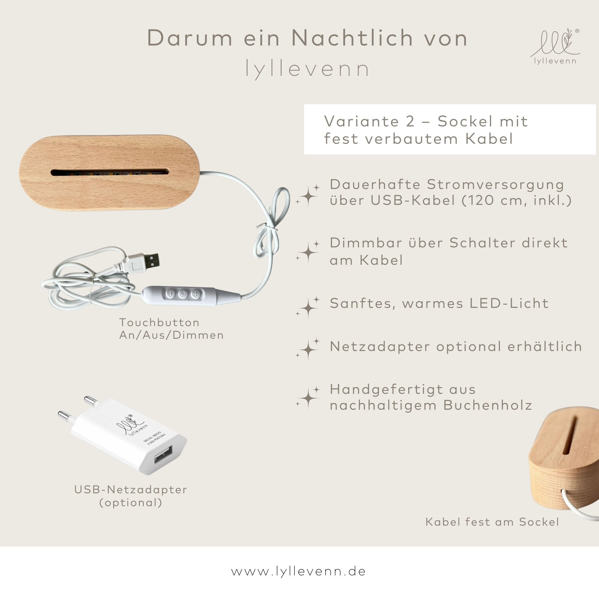Nachtlicht Weihnachten – Countdown mit „Der Nussknacker“ Motiv