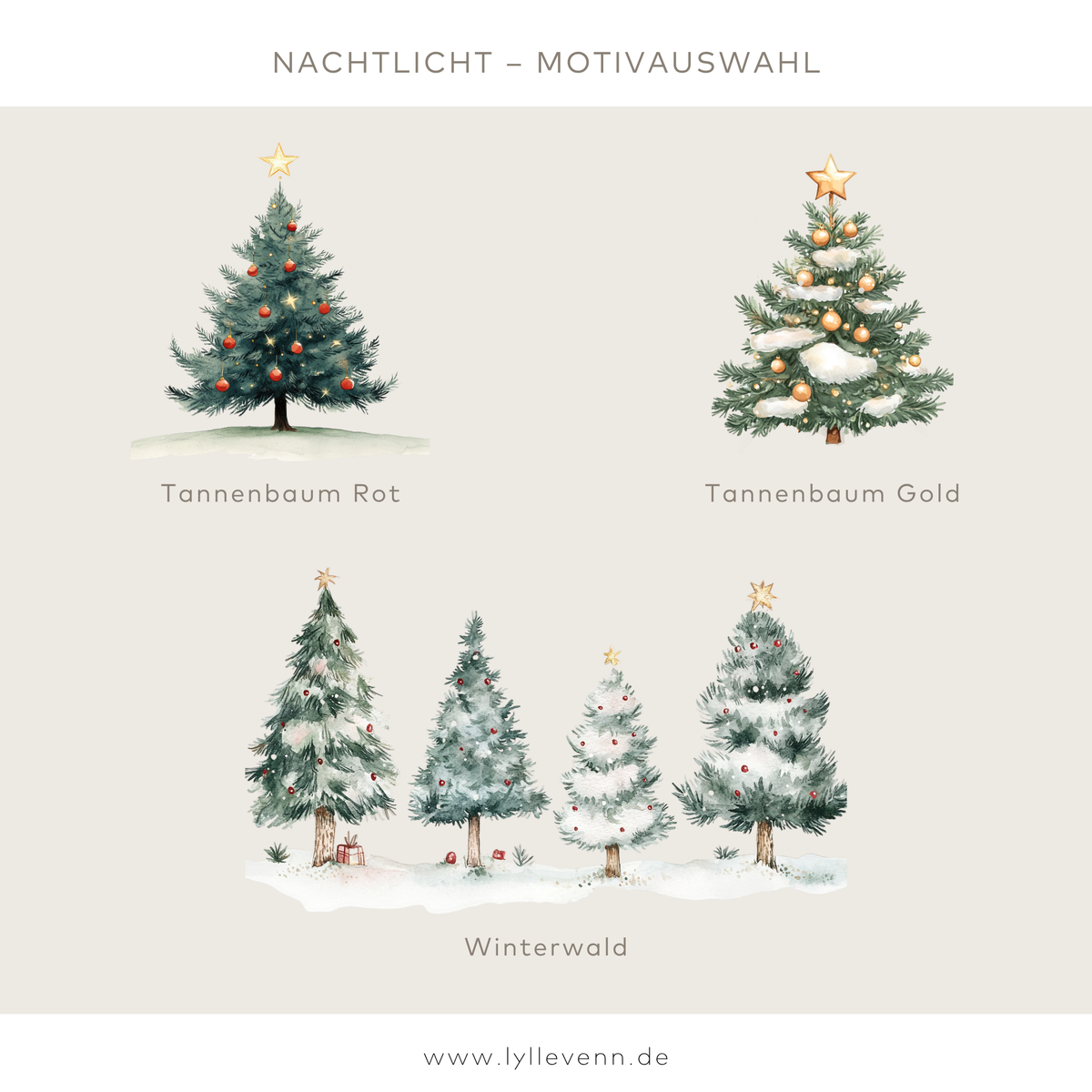 Nachtlicht Weihnachten LED - Weihnachtsbäume