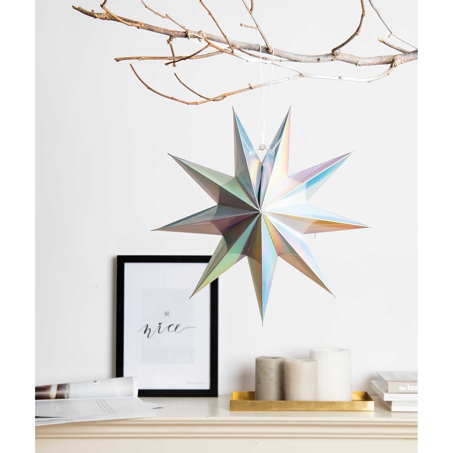 Papierstern auffaltbar – holografisch