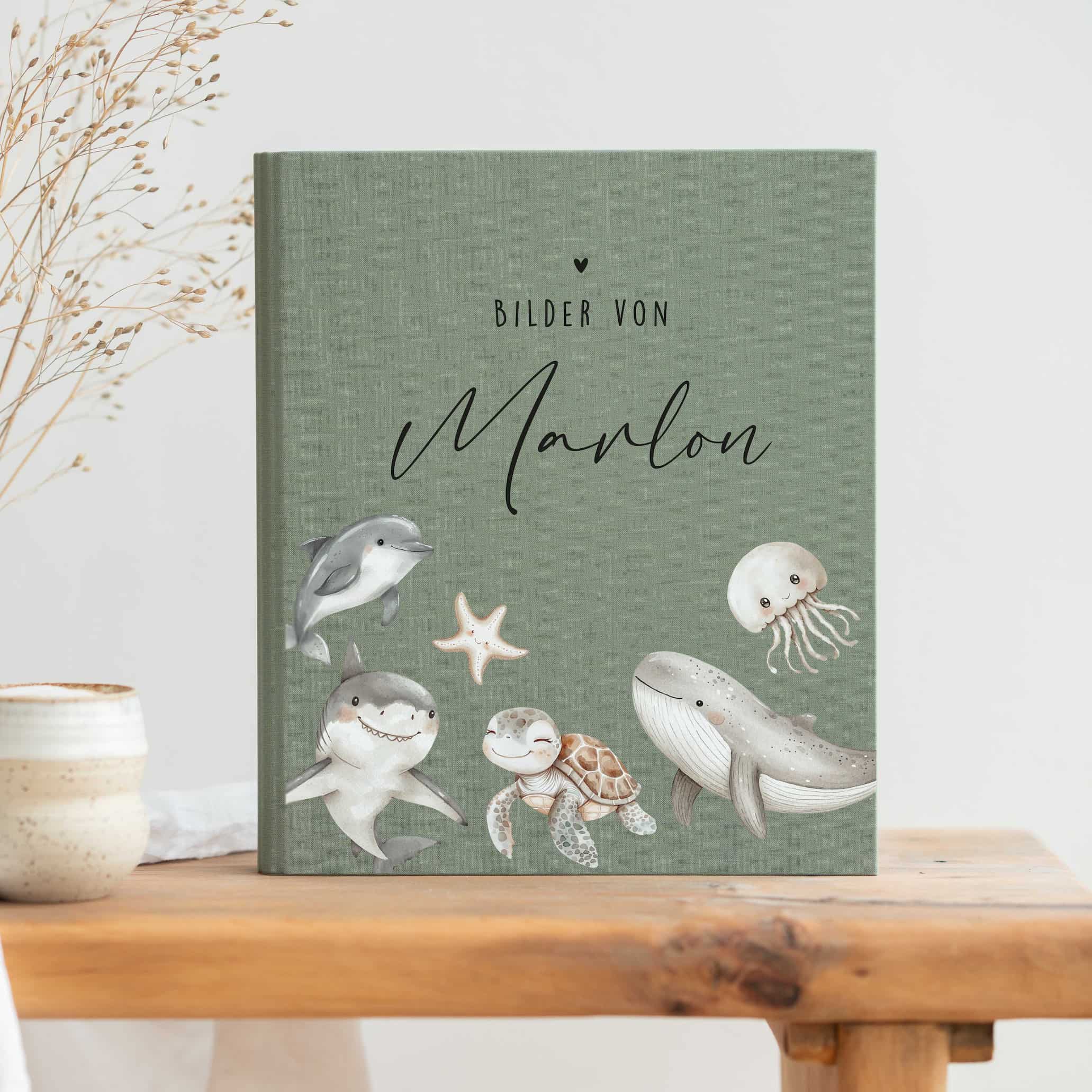 Ordner aus Leinen personalisierbar - Tierfamilien