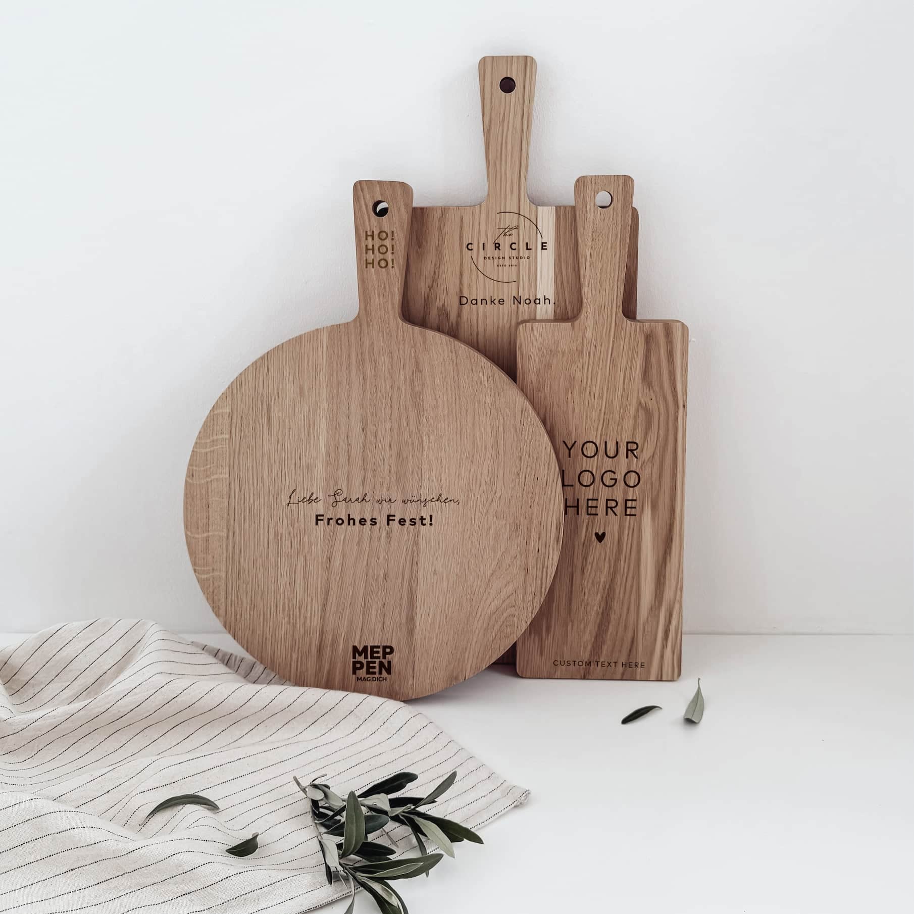 Schneidebrett mit Gravur | personalisiertes Firmengeschenk aus Eiche