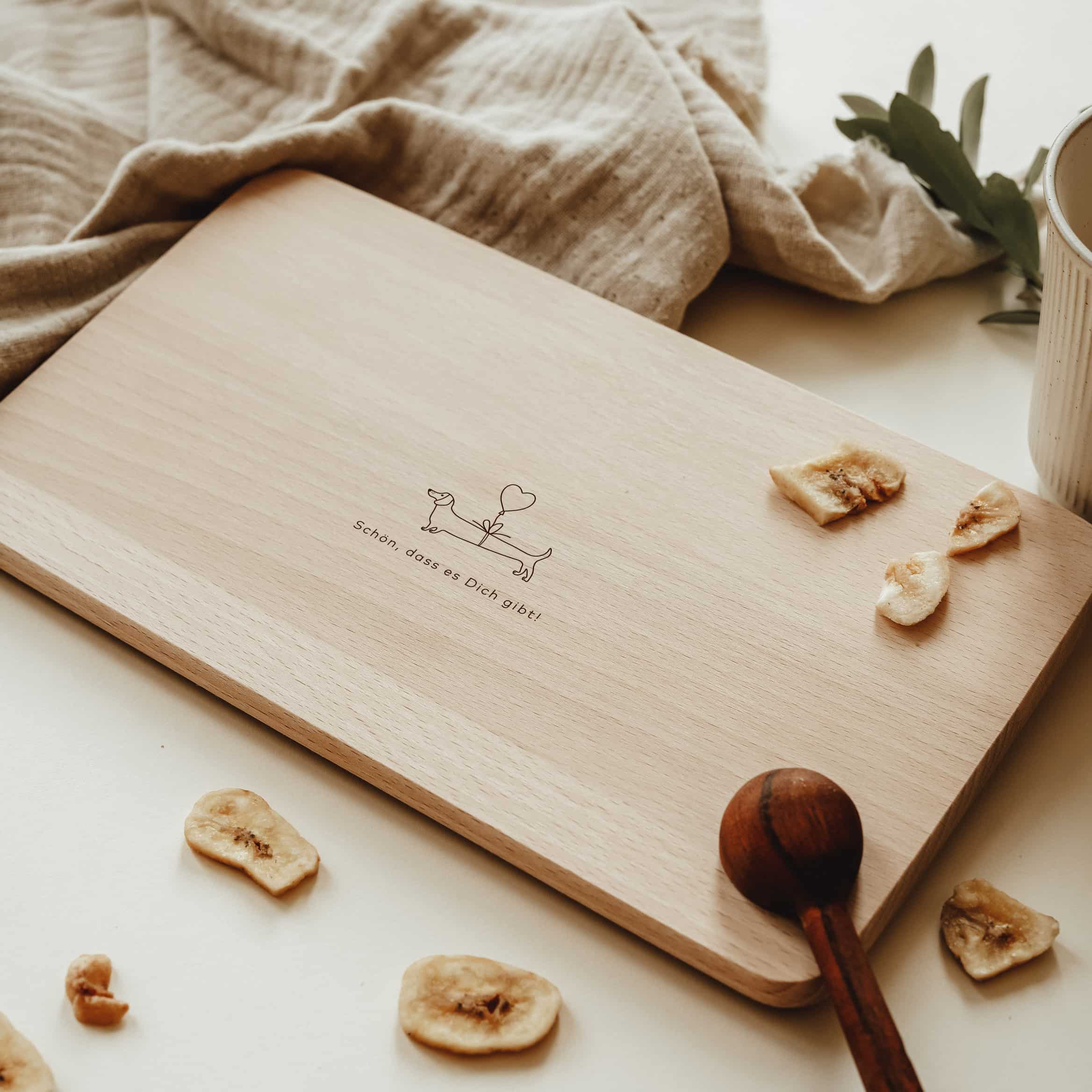 Personalisiertes Schneidebrett - Dackel