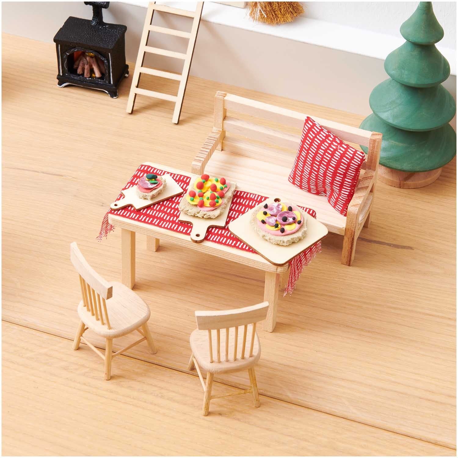 Miniatur Schneidebrett-Set aus Holz – Wichtel Zubehör für die Wichtelwelt