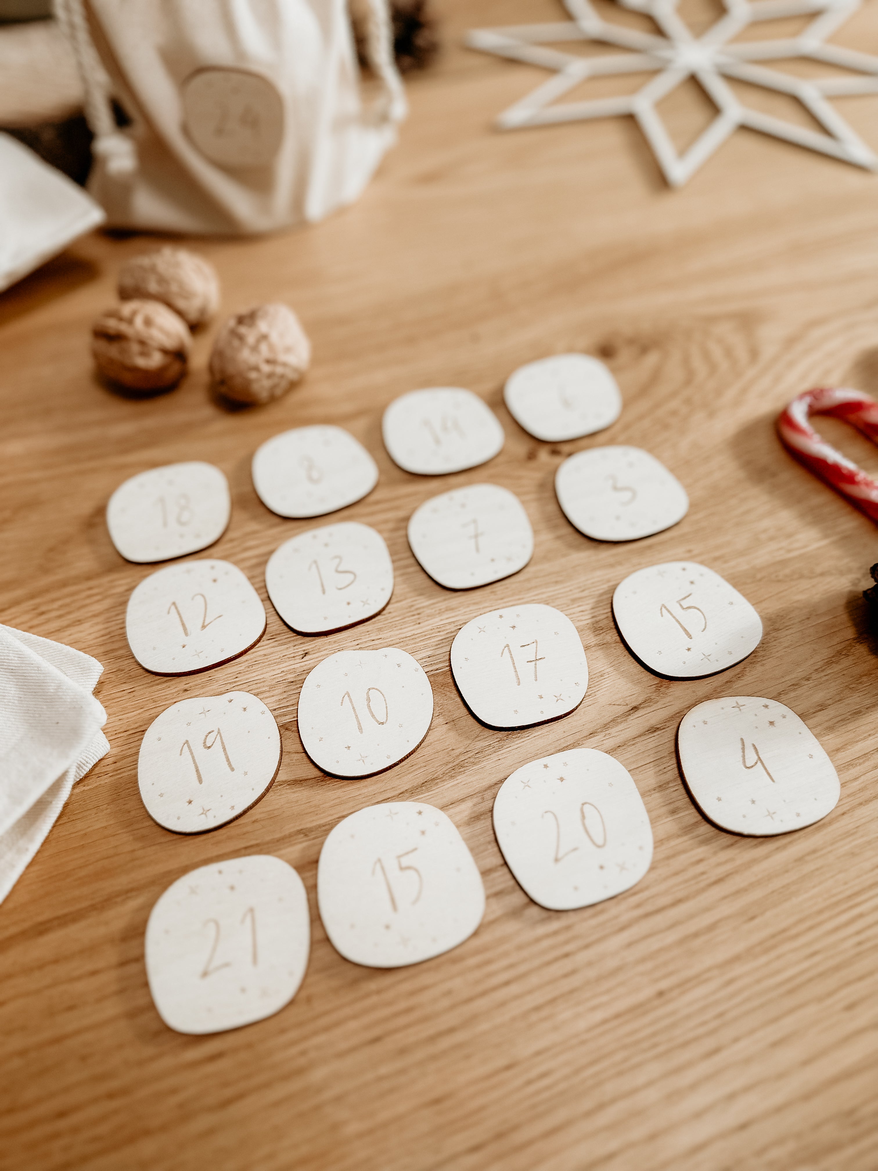 Adventskalenderzahlen | Zahlen | DIY Adventskalender | Advent | Weihnachtsdeko - 'Sternenstaub' - lyllevenn-store