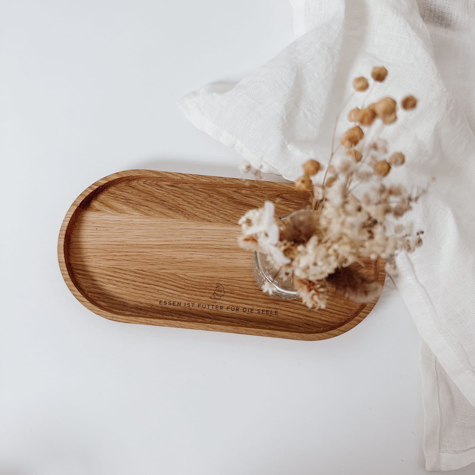 Personalisiertes Holztablett - Essen ist Futter für die Seele