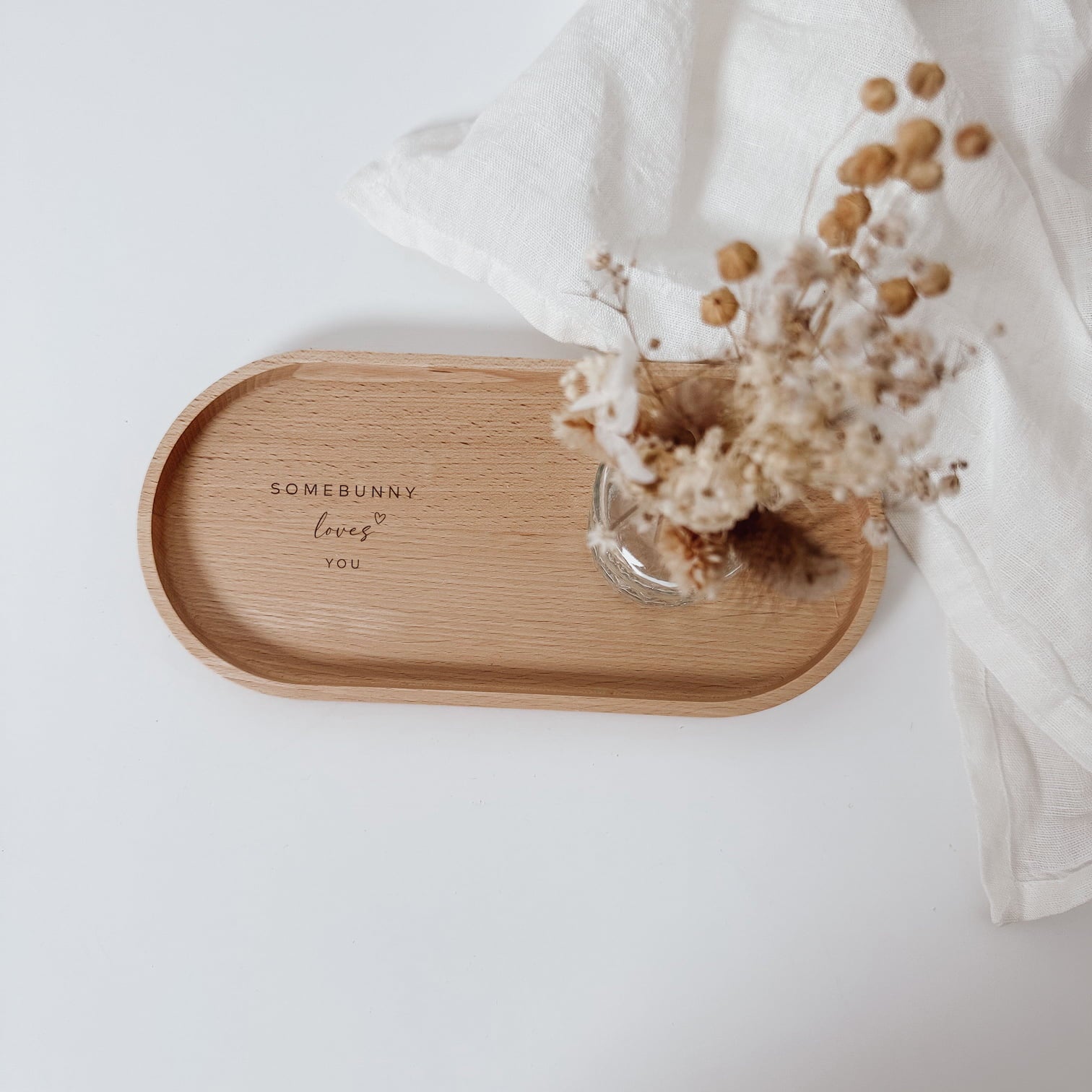 Personalisiertes Holztablett - Somebunny loves you