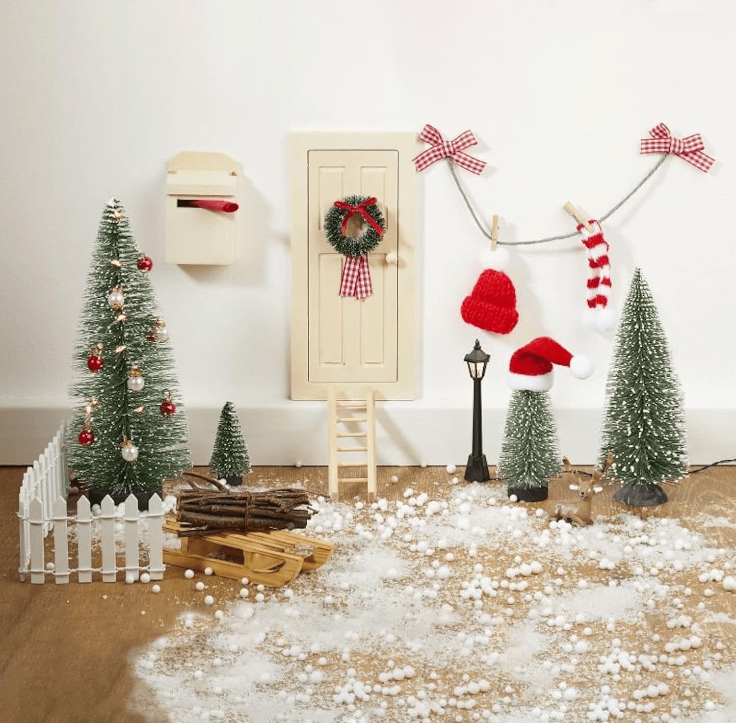 Mini Tanne mit Schnee 15 cm – Winterliche Wichtel Deko