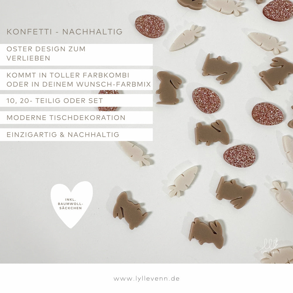 Nachhaltiges Konfetti aus Acryl - Ostern Boho Mix