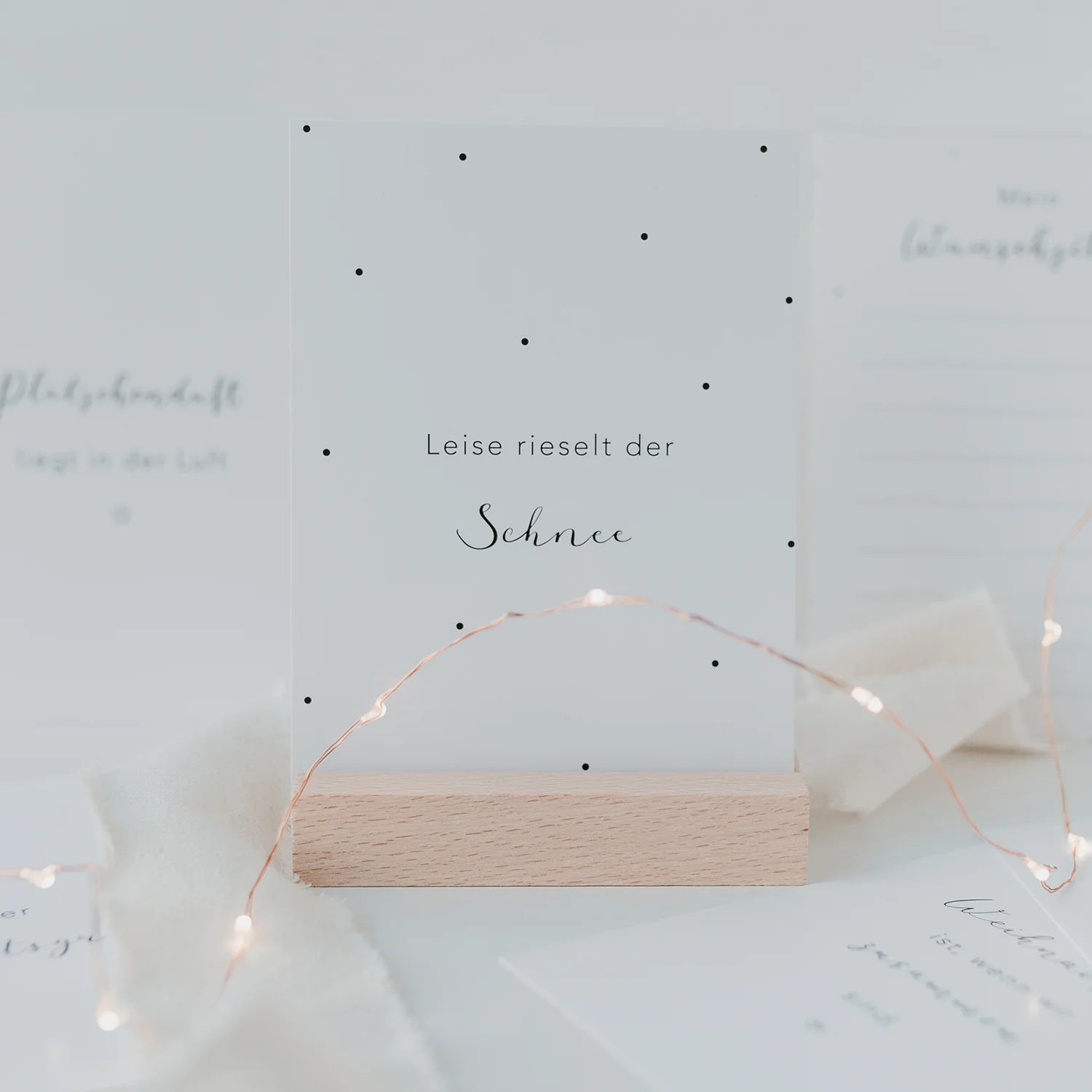 Weihnachtskarte „Leise Rieselt der Schnee"