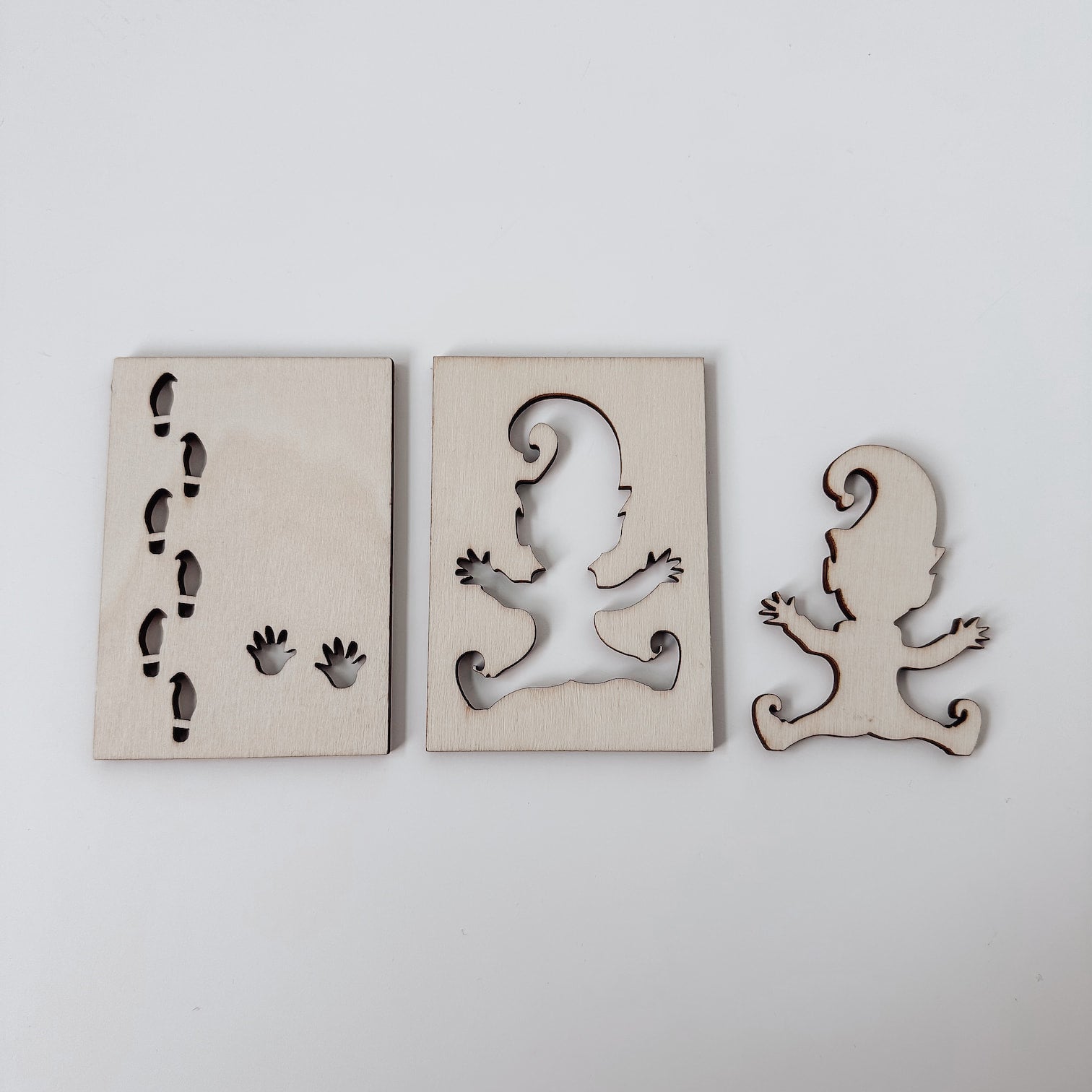 Wichtelspuren Set aus Holz – 3-teiliges Wichtel-Zubehör für magische Momente