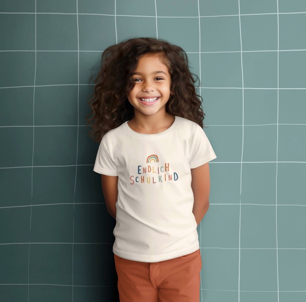 Bügelbild - Endlich Schulkind Regenbogen - lyllevenn