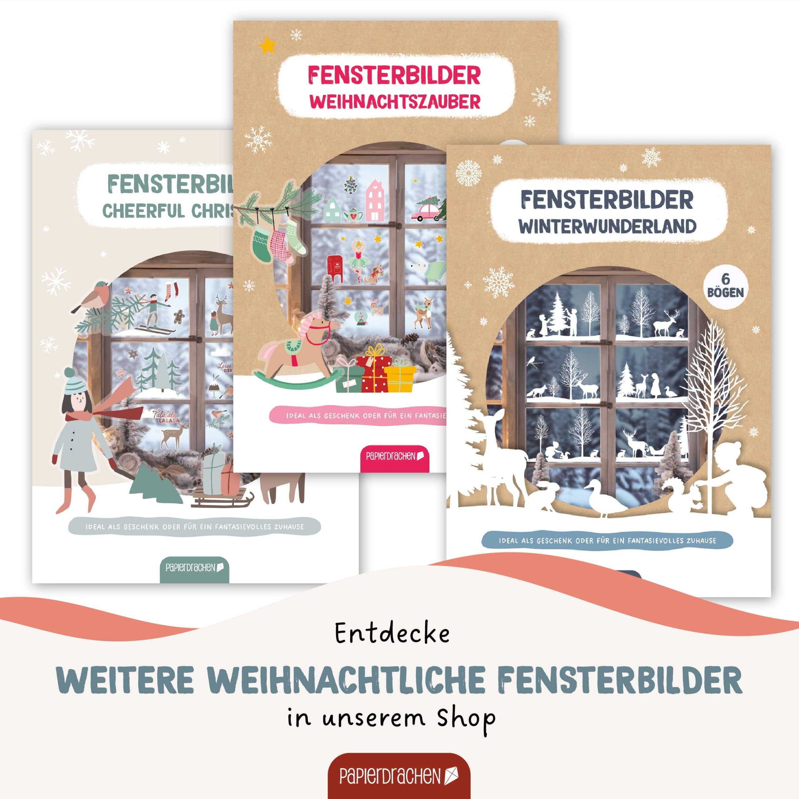 Fensterbilder Weihnachten – Waldtiere
