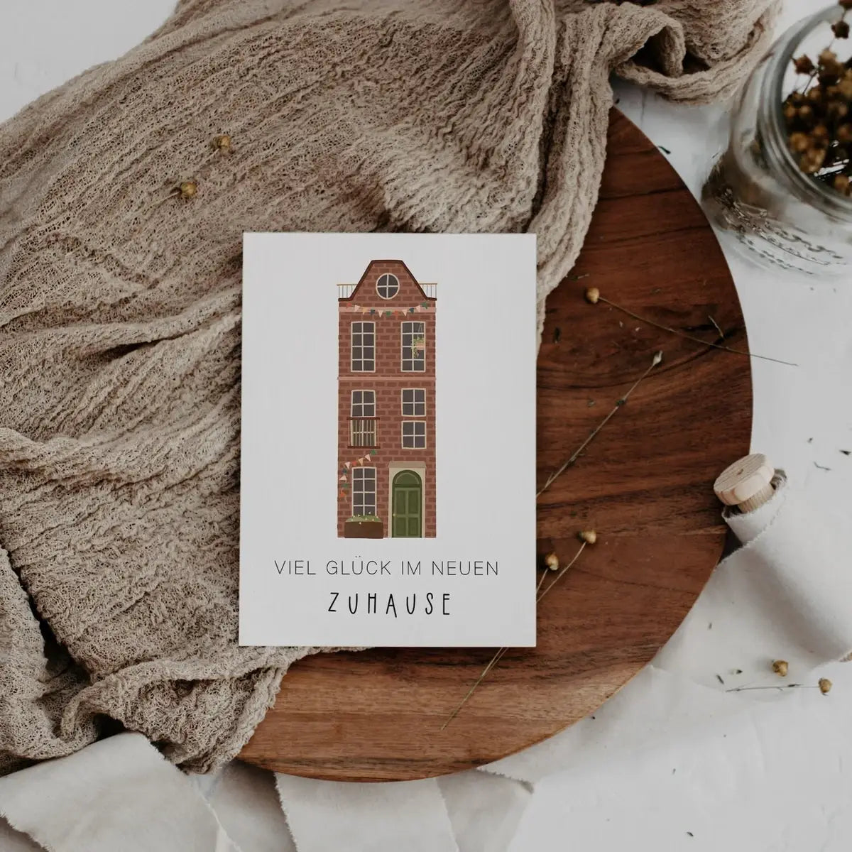Postkarte Glück – Neues Zuhause