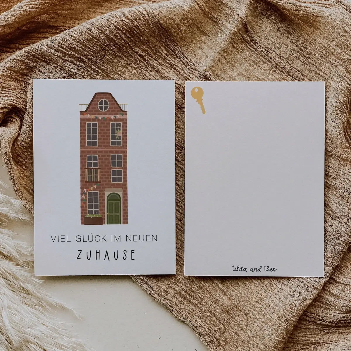 Postkarte Glück – Neues Zuhause