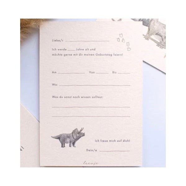 Einladungskarten 10er Set - Dino - lyllevenn