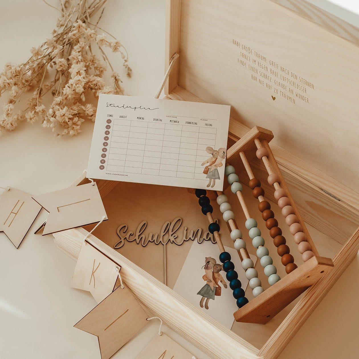Erinnerungskiste Holz personalisiert - Schulkind - lyllevenn