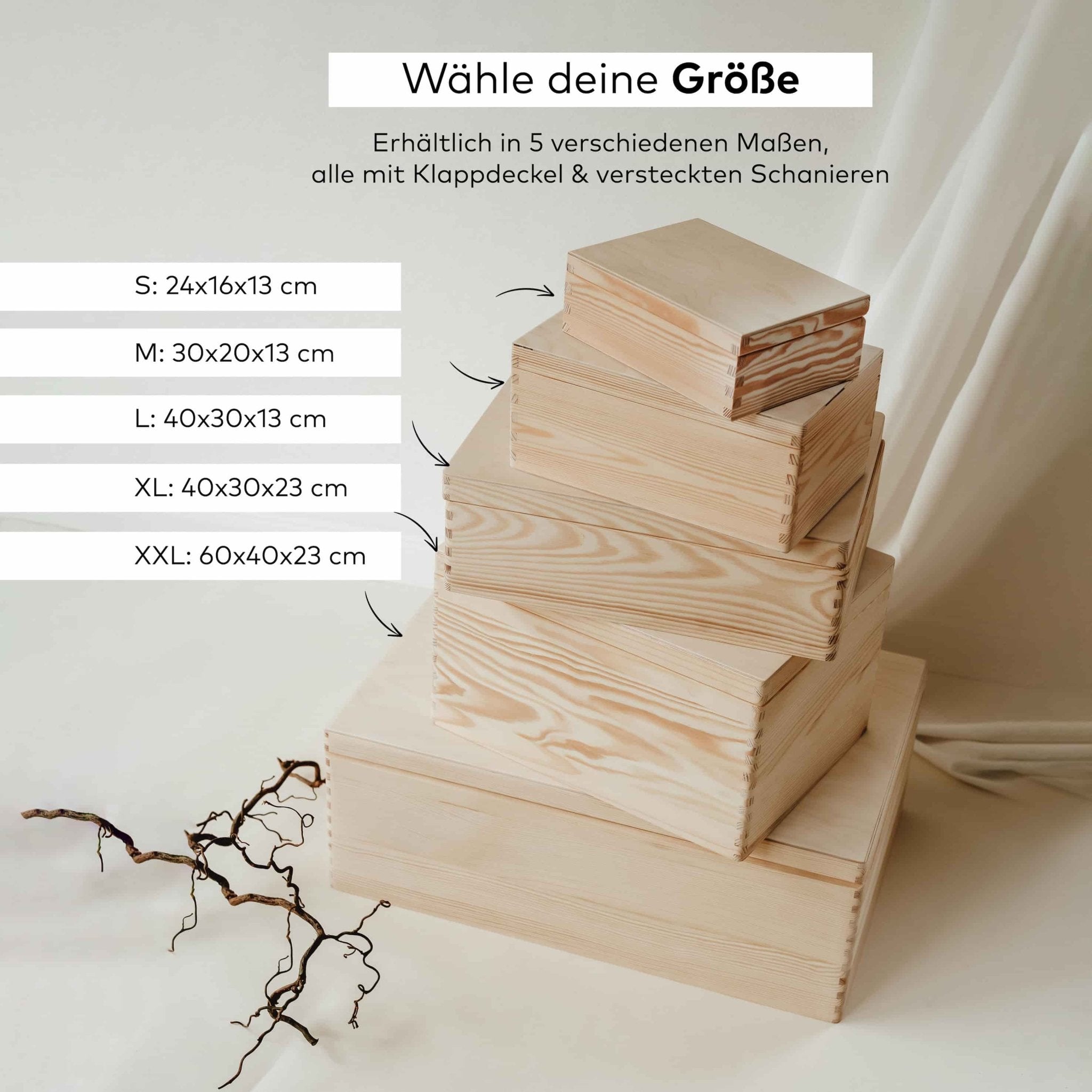 Erinnerungskiste Holz personalisiert - Weihnachtskränze - lyllevenn