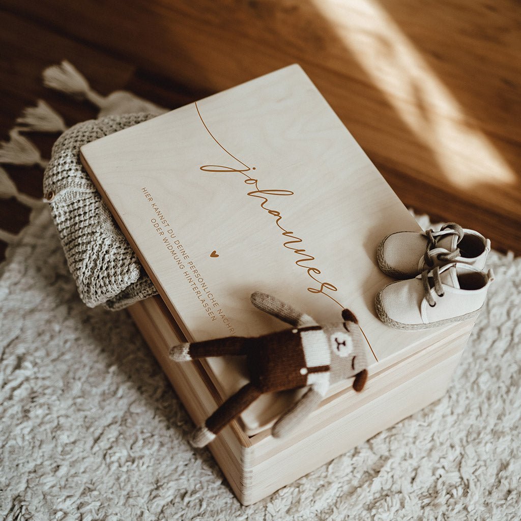 Erinnerungskiste Holz personalisiert - wunschtext - lyllevenn