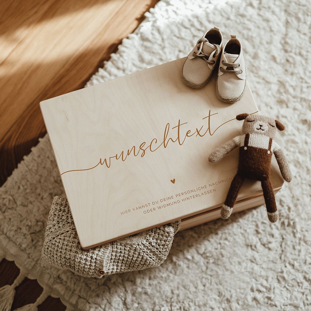 Erinnerungskiste Holz personalisiert - wunschtext - lyllevenn