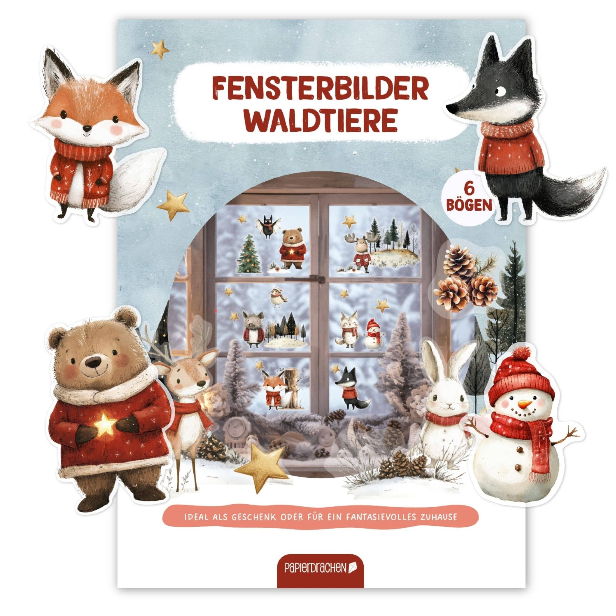 Fensterbilder Weihnachten – Waldtiere - lyllevenn