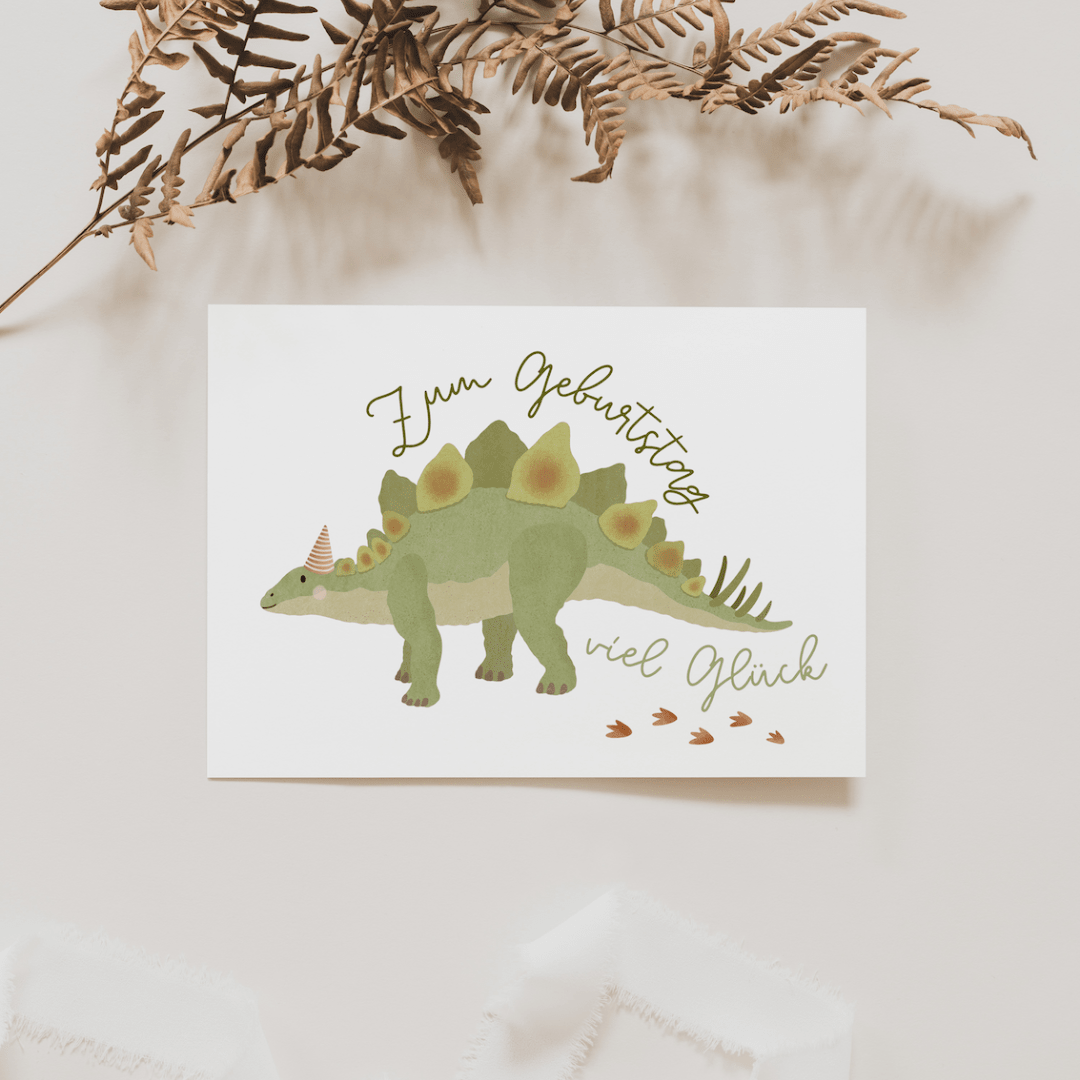 Geburtstagkarte - Dino - lyllevenn