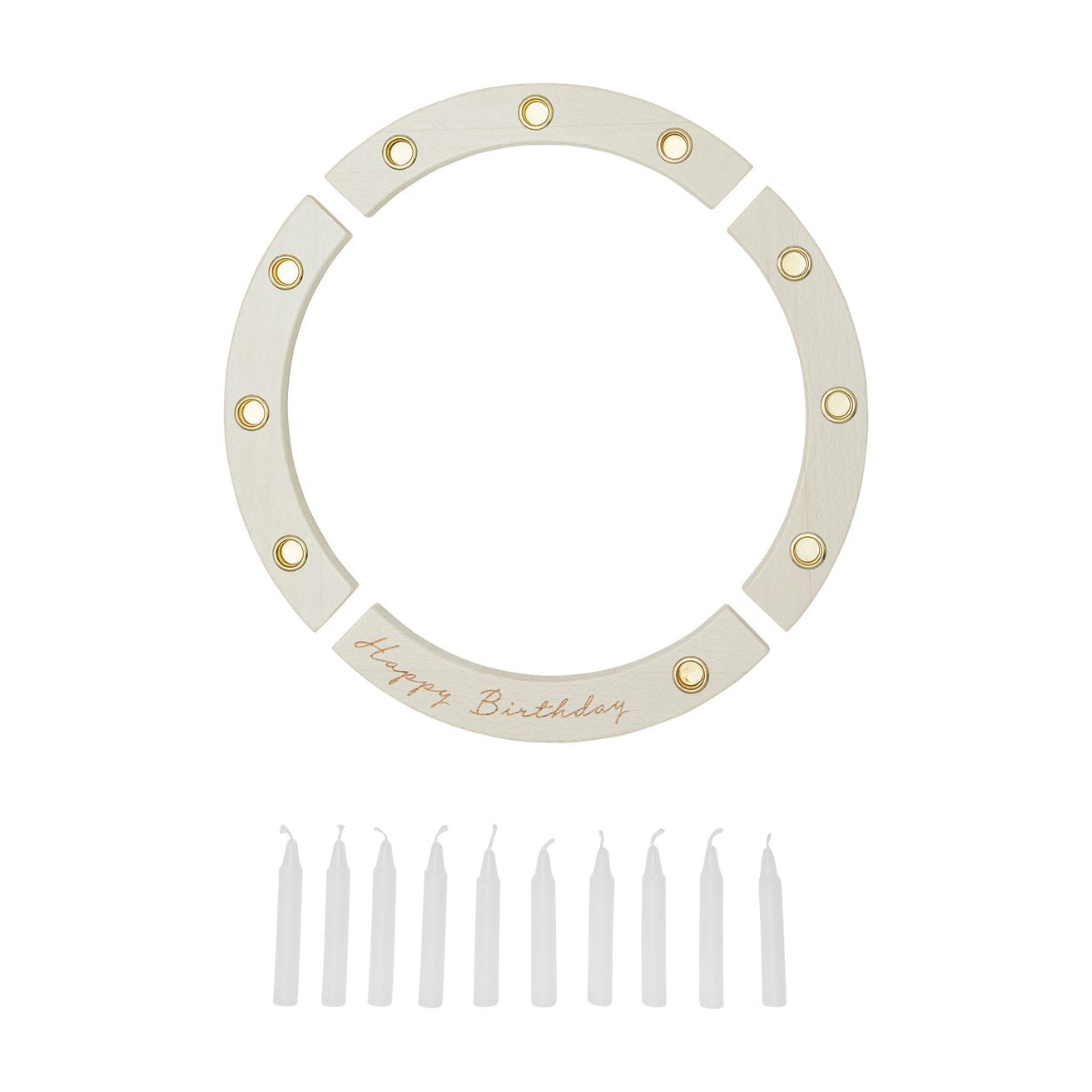 Geburtstagskranz Holz – inkl. Kerzen & Gravur | Optionales Set Rosa oder Blau - lyllevenn