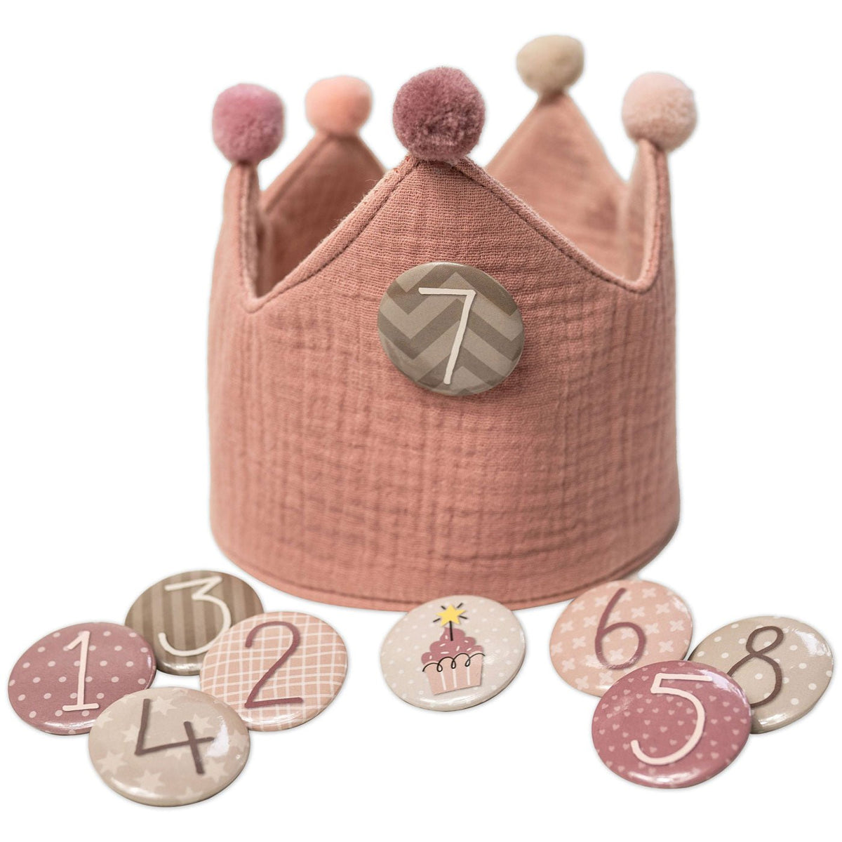 Geburtstagskrone Musselin wendbar – Rosa - lyllevenn