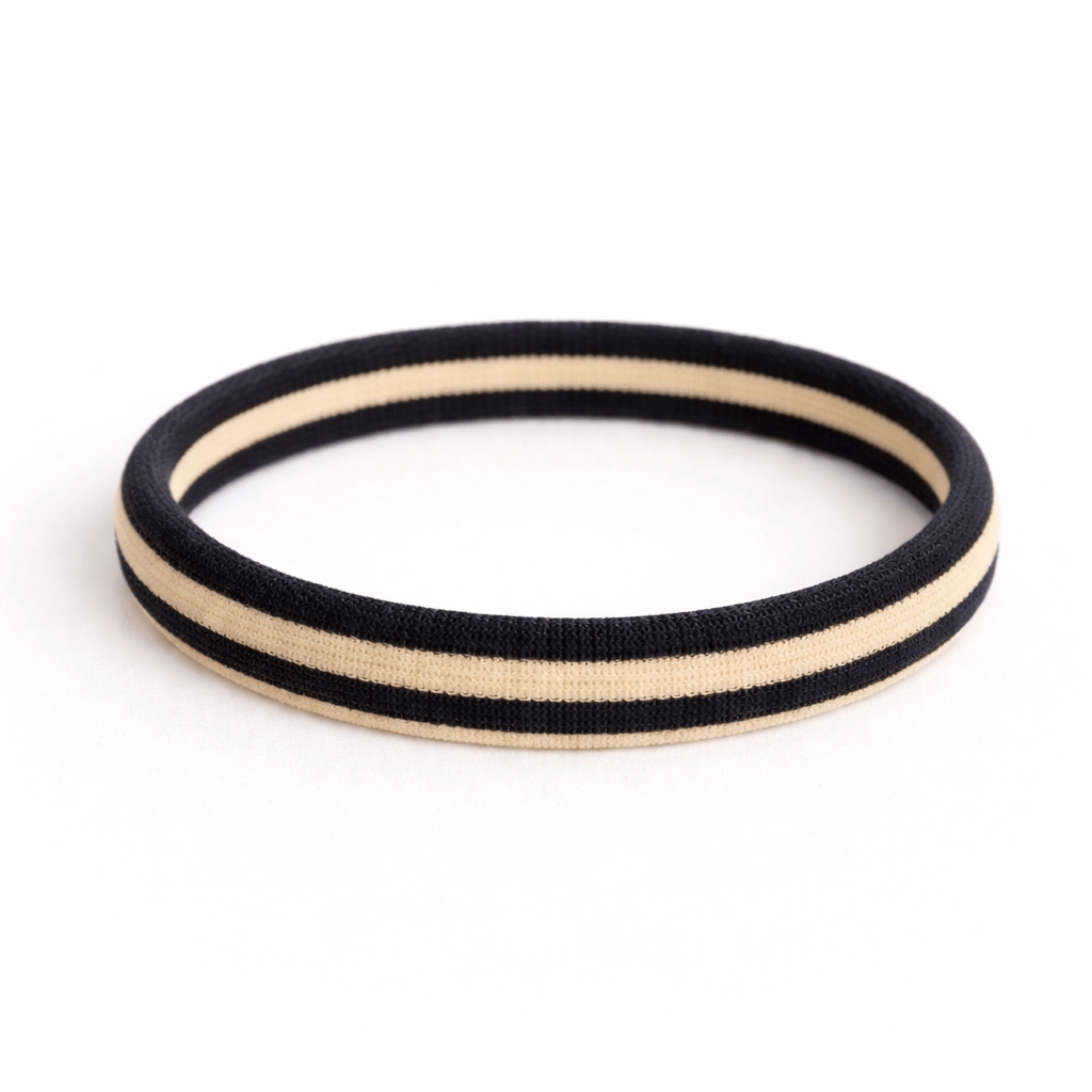 Haargummi gestreift - Beige Schwarz - lyllevenn