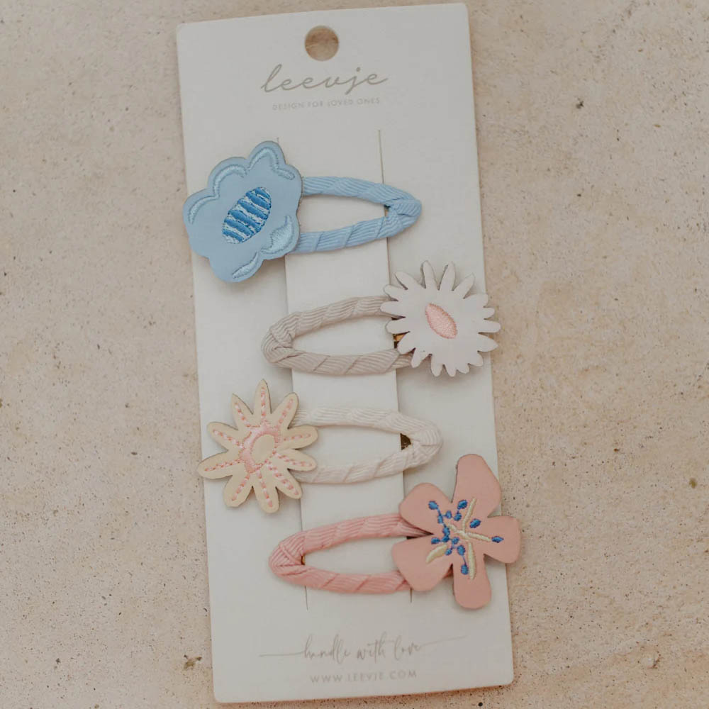 Haarspangen 4er Set - Blumen - und Wolkenmotiven - lyllevenn