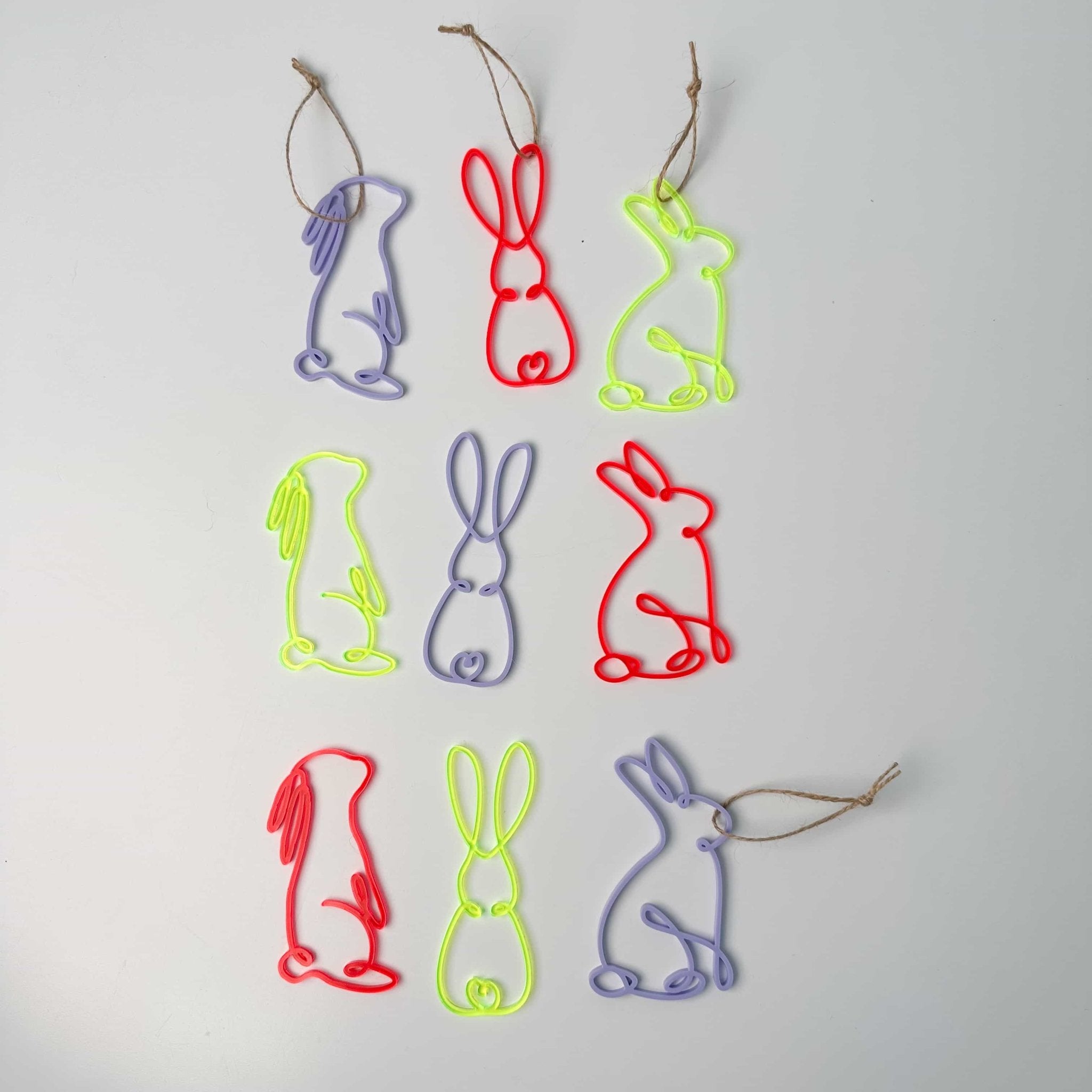 Hasen Anhänger Neon Set 3 oder 9 tlg. - lyllevenn