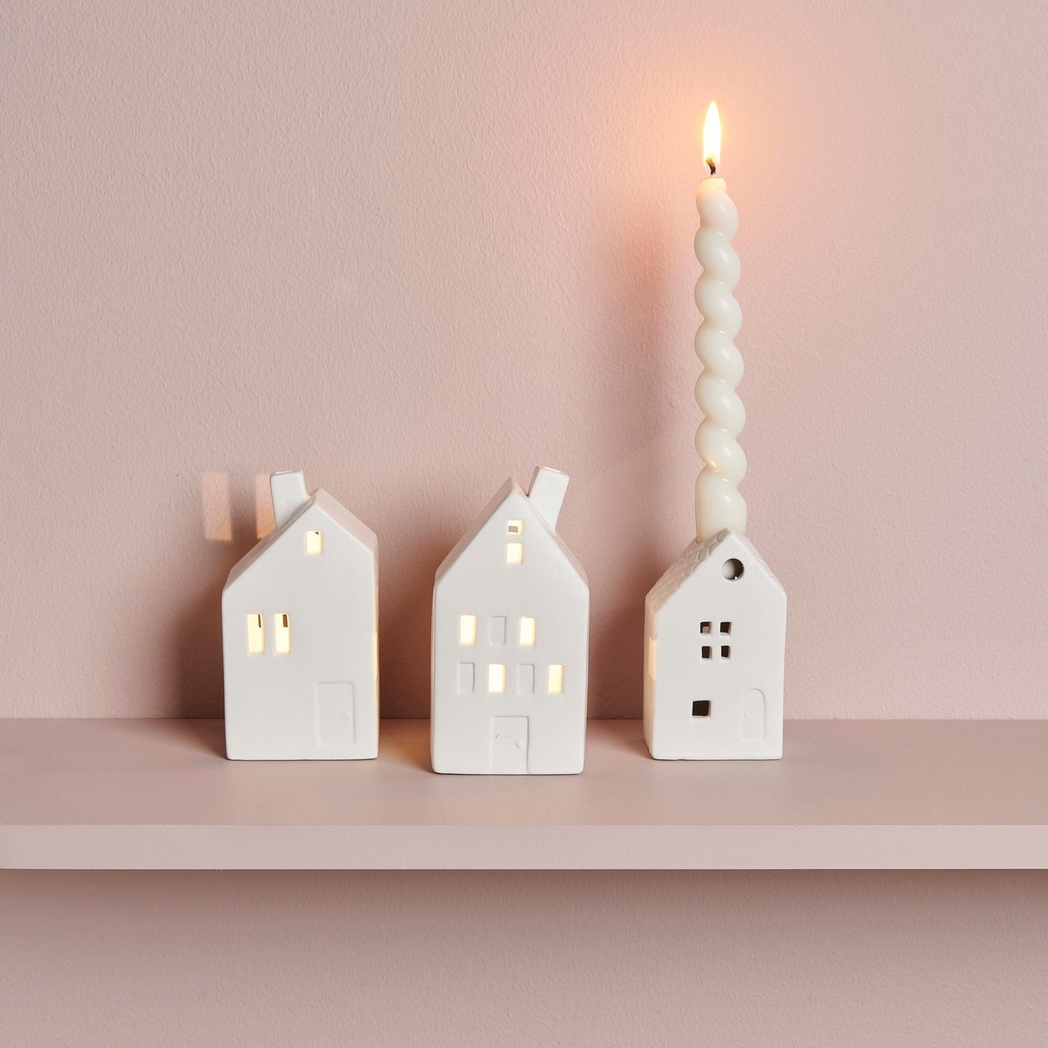 Kerzenhalter Porzellan Haus - lyllevenn